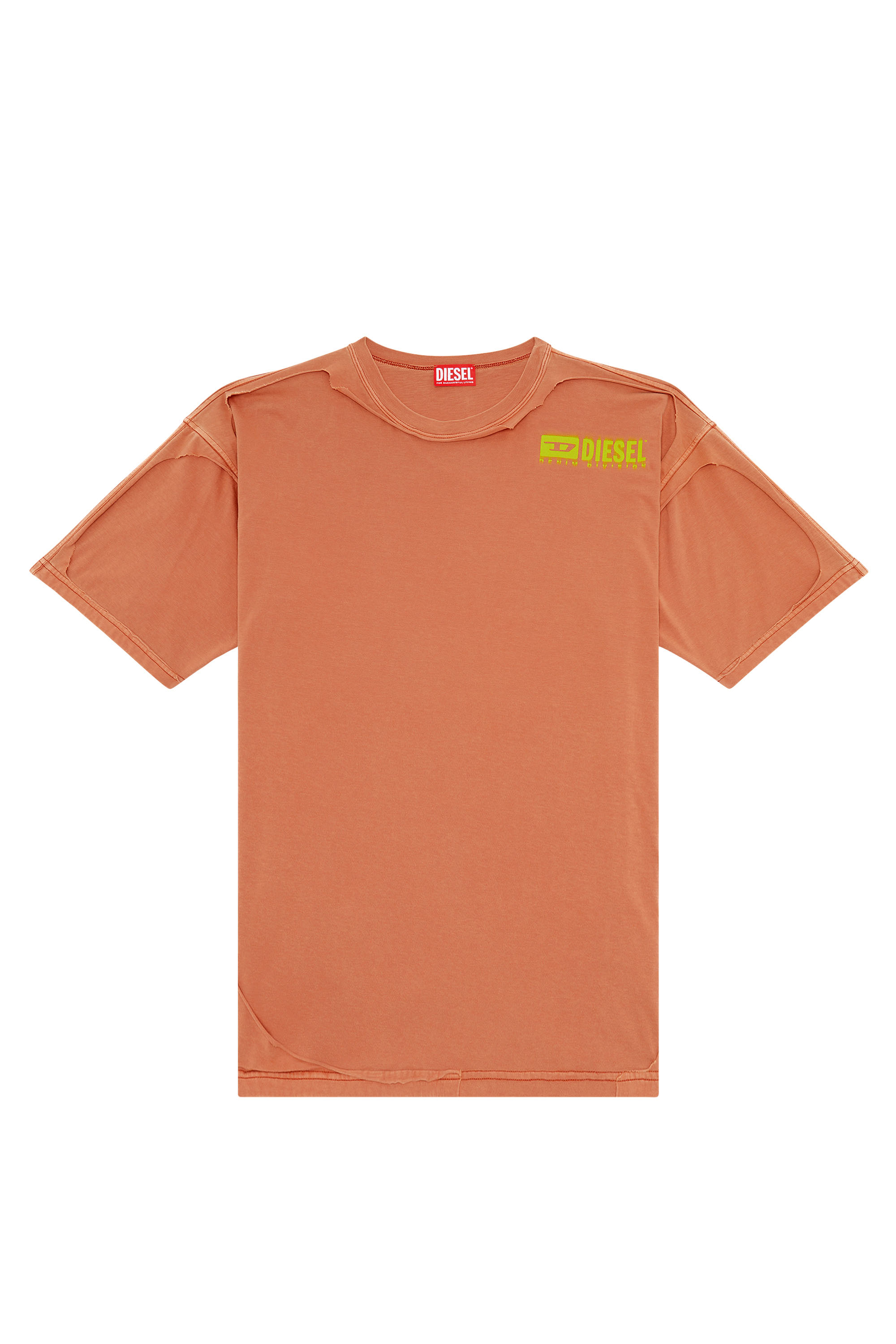 Diesel - T-BOXT-DBL, Homme T-shirt avec effet peel-off destroy in Orange - Image 4
