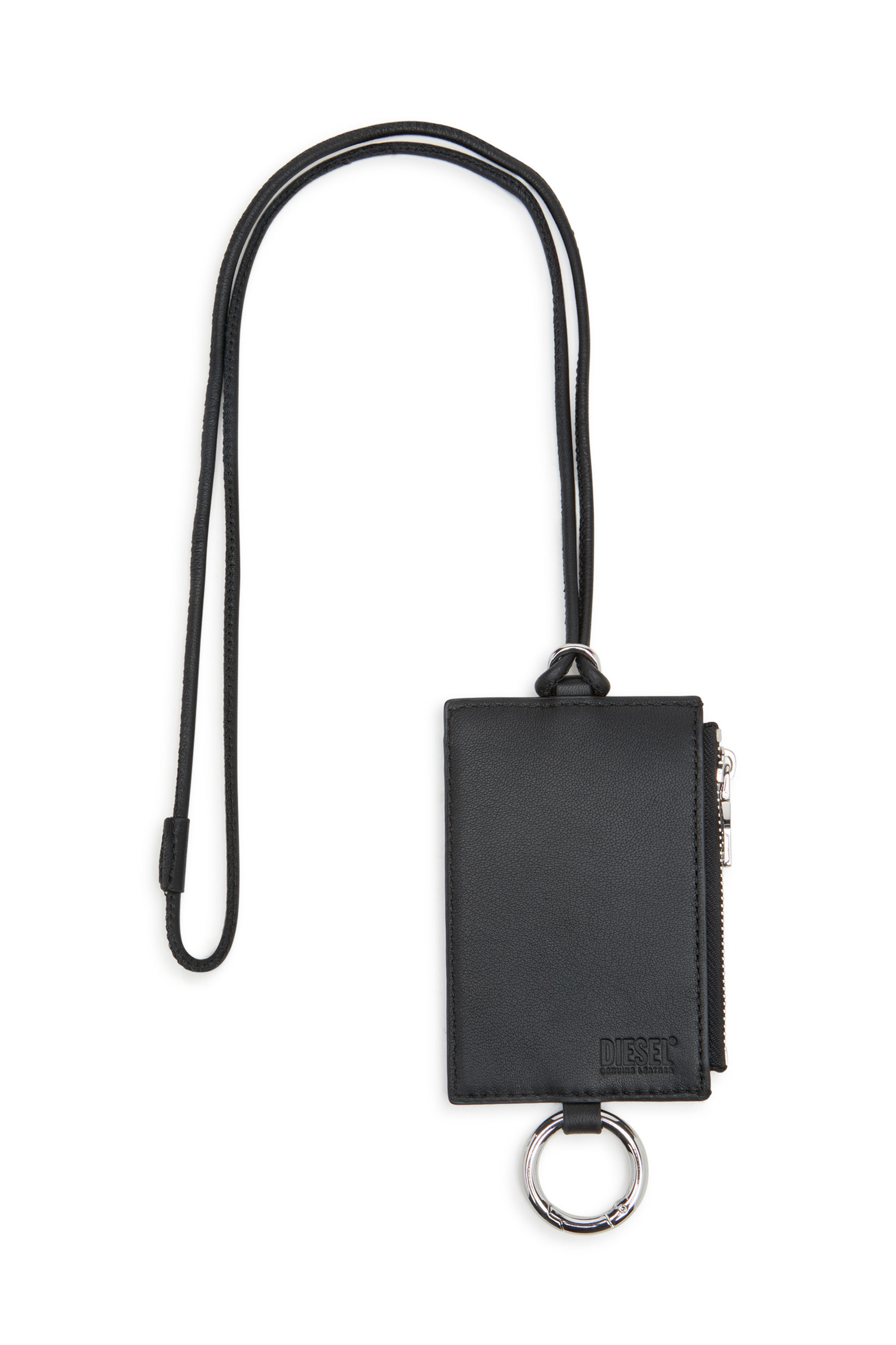 Diesel - RAVE BADGE HOLDER, Male's Nappa leather badge holder in Black - 2