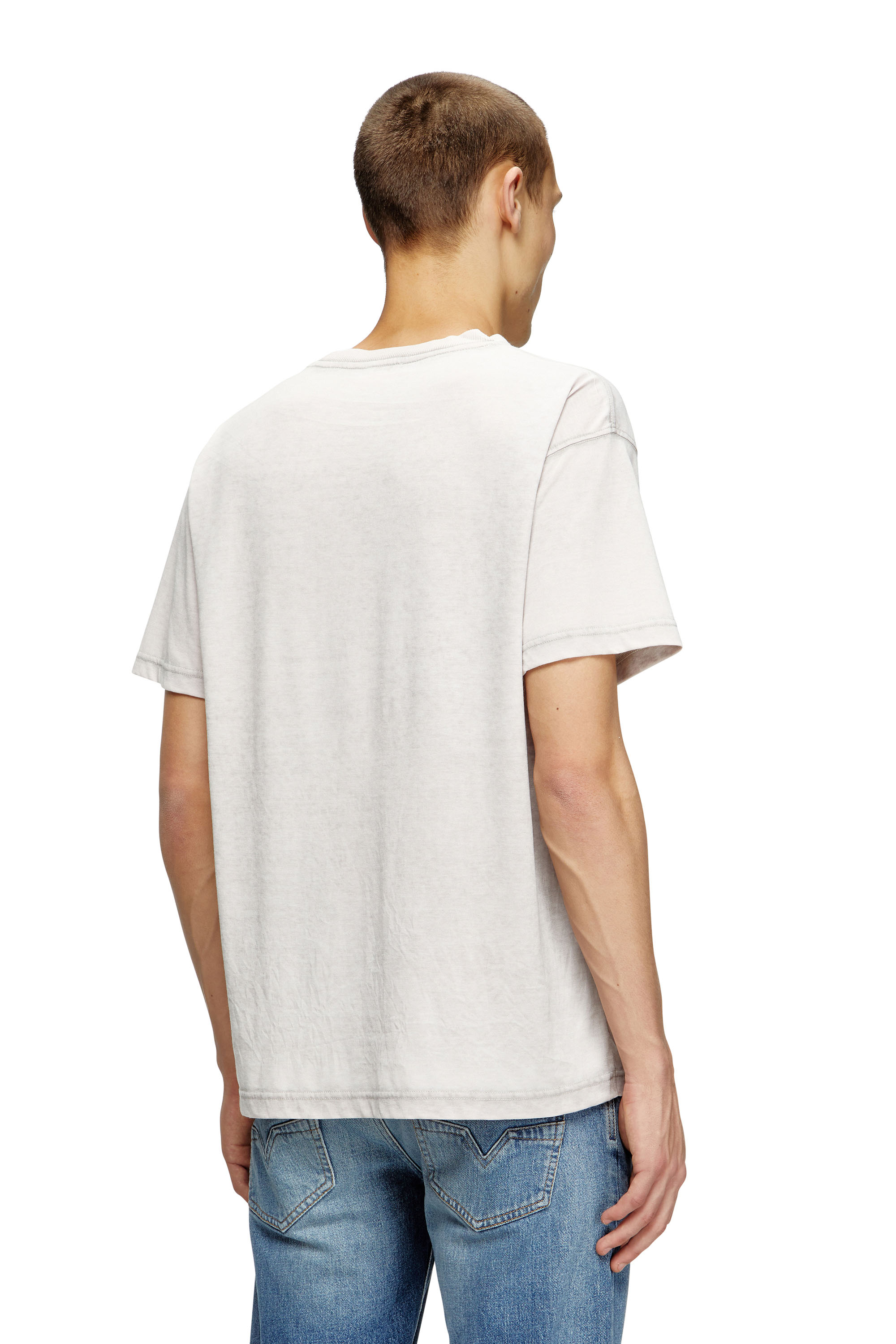 Diesel - T-NORM-T15, Male's T-shirt with rhinestone graphic in Light Grey - 4