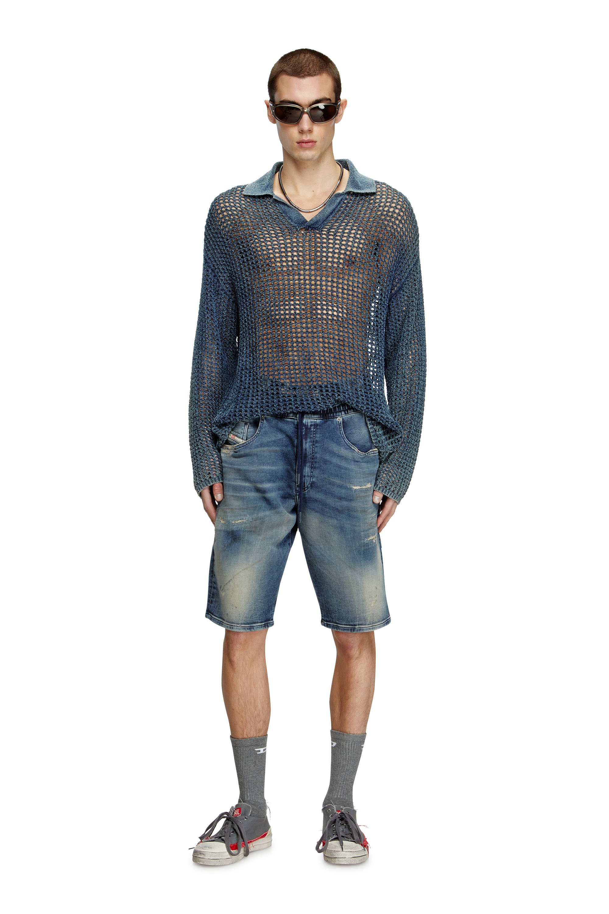 Diesel - 2033 D-KROOLEY-SHORT JOGG, Short chino en JoggJeans Homme in Bleu - 3