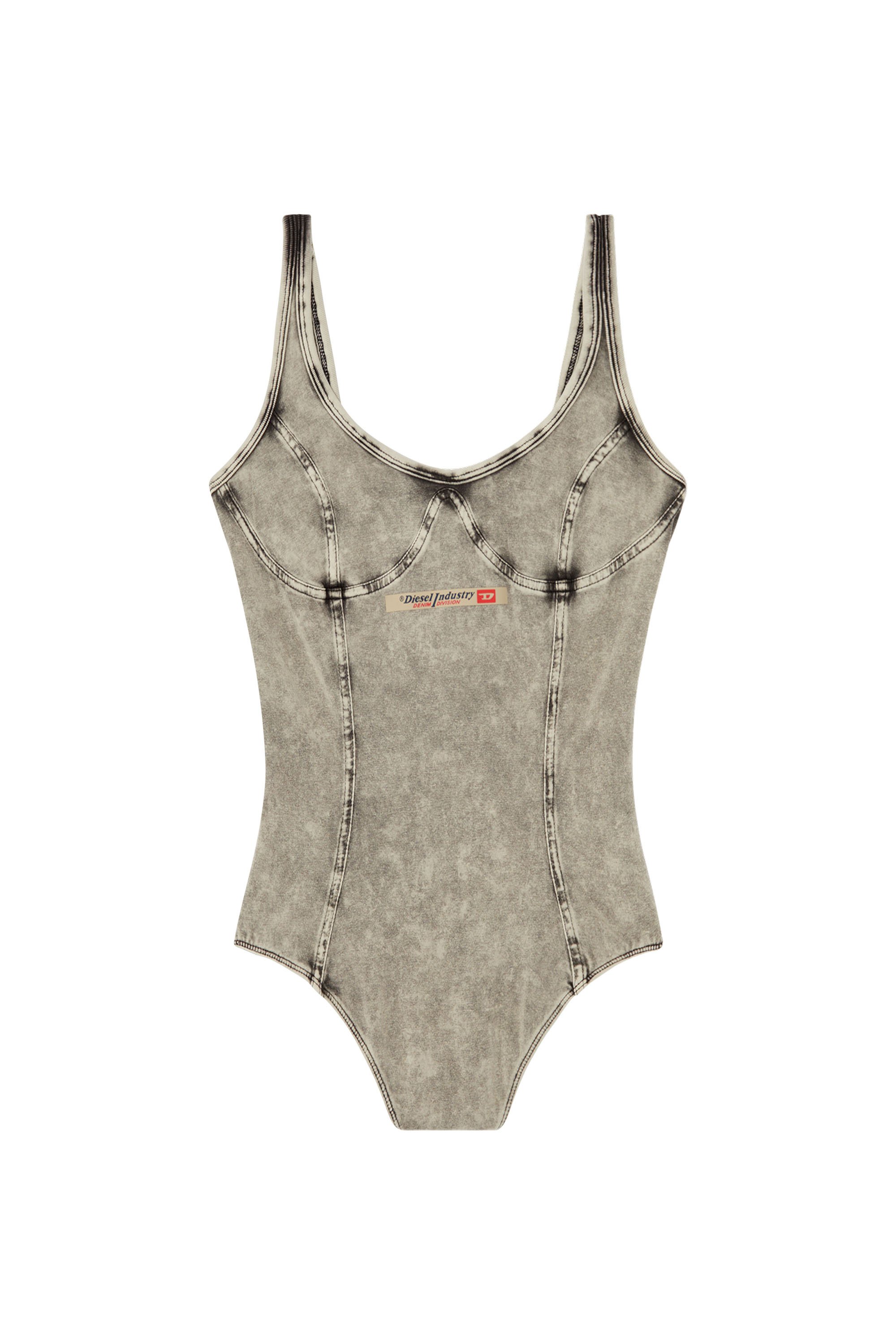 Diesel - CAMI-DNM, Body en jersey effet denim Femme in Gris - 4