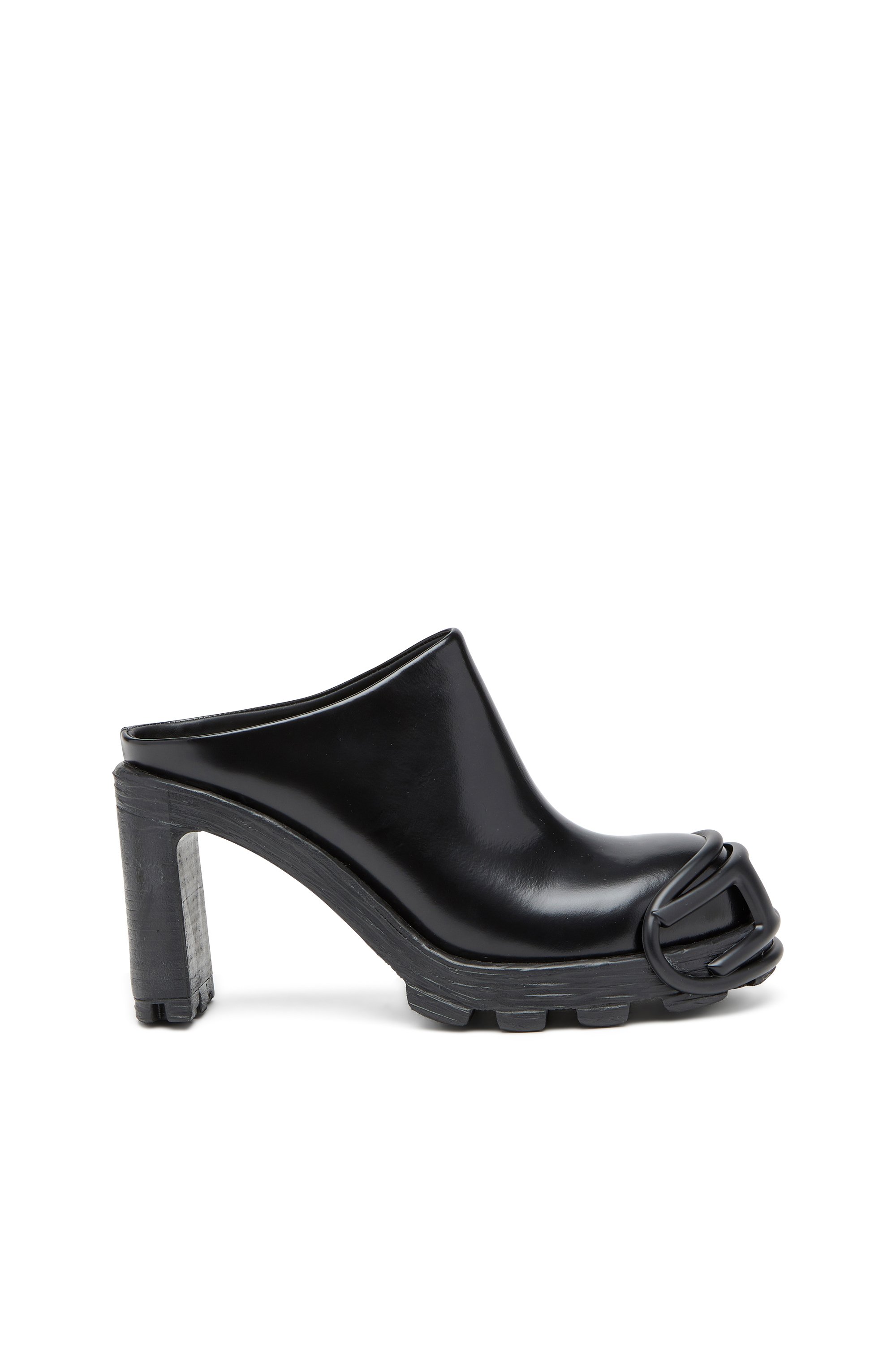 Diesel - D-HAMMER ML D W, Female D-Hammer-High-heel mules with Oval D plaque in Black - Image 1