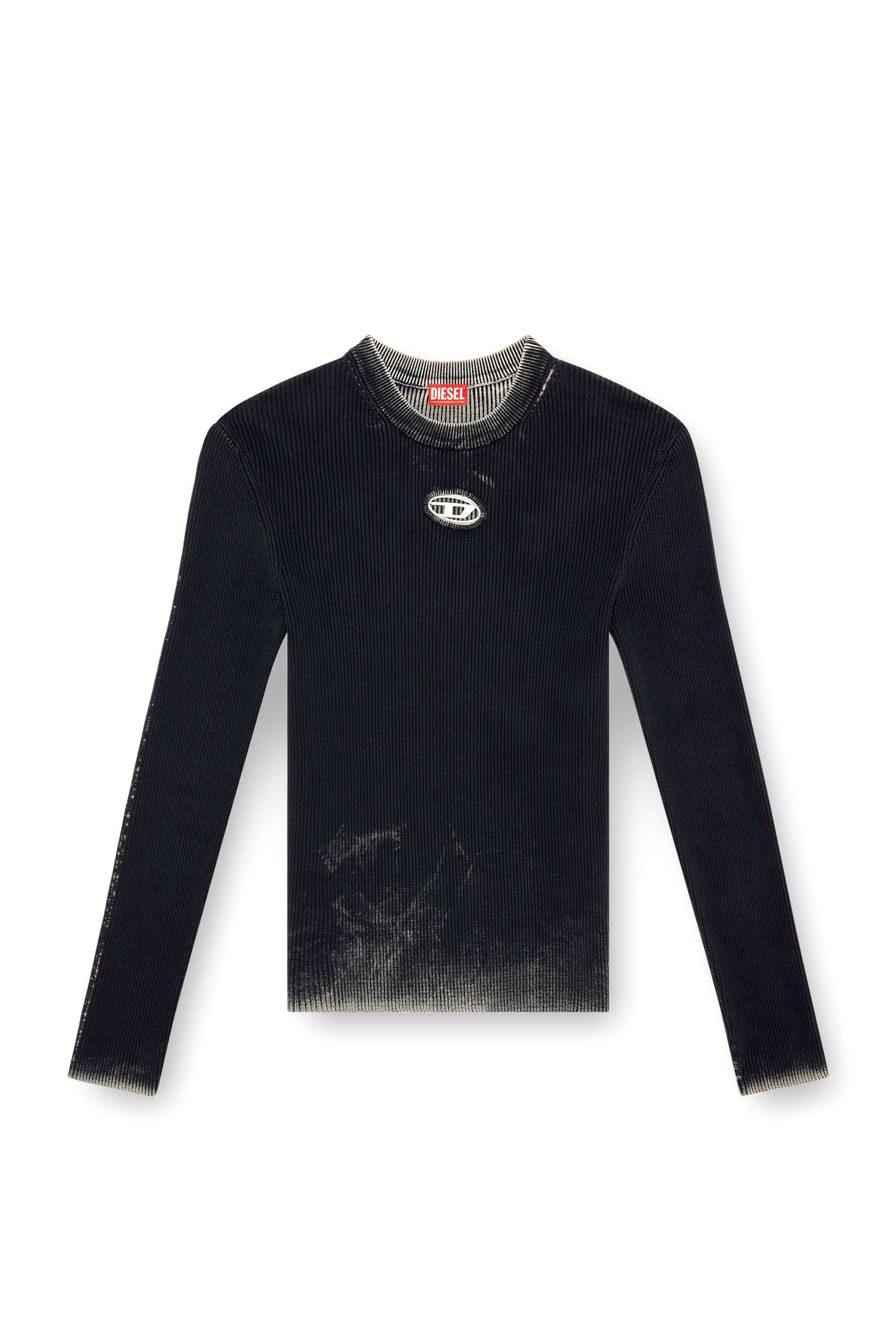 Diesel - K-DARIN-A, Male's Cut-out jumper with Oval D in Black - 5