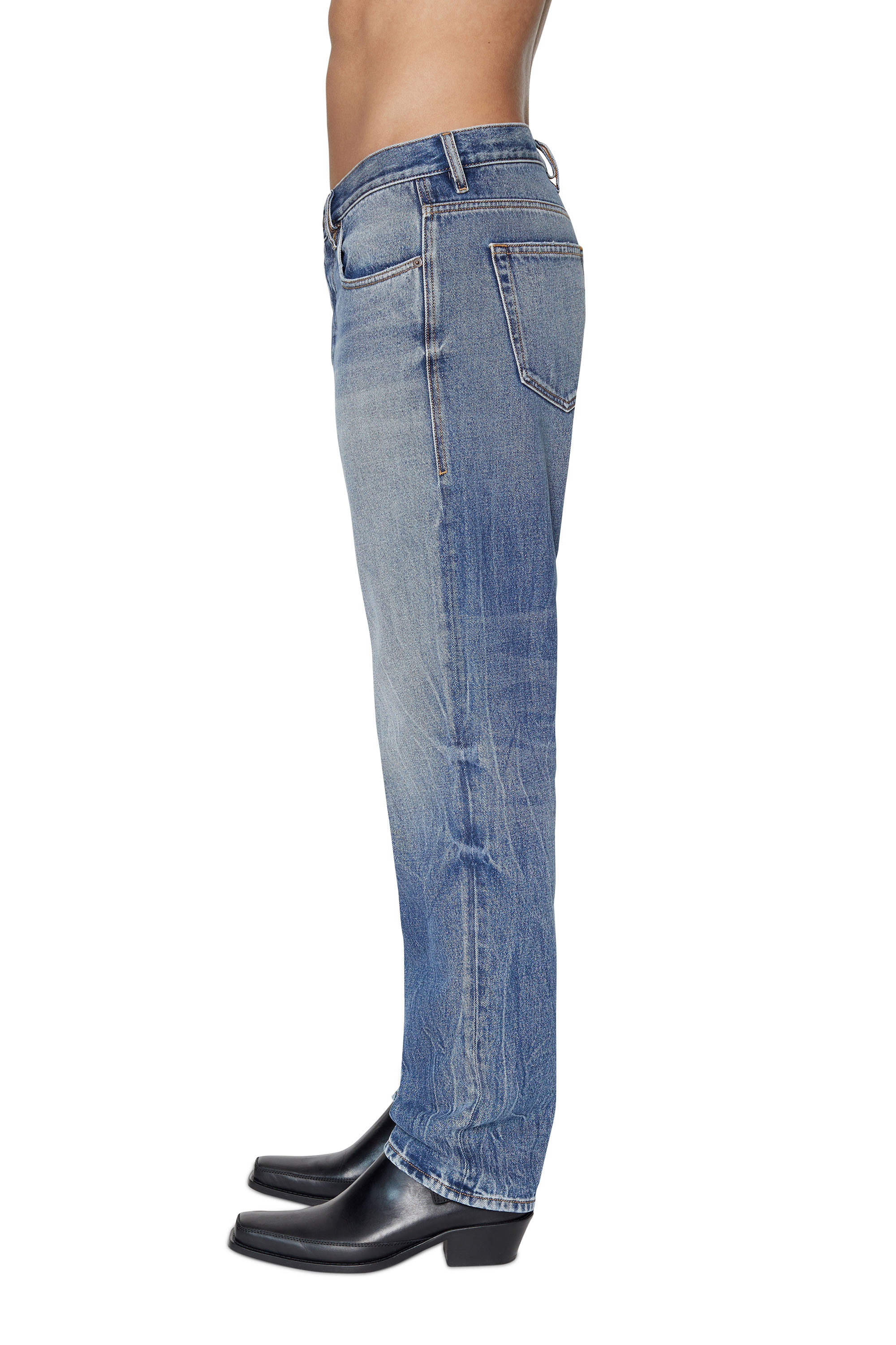 Diesel - 2020 D-Viker 09D55 Straight Jeans, Medium Blue - Image 4