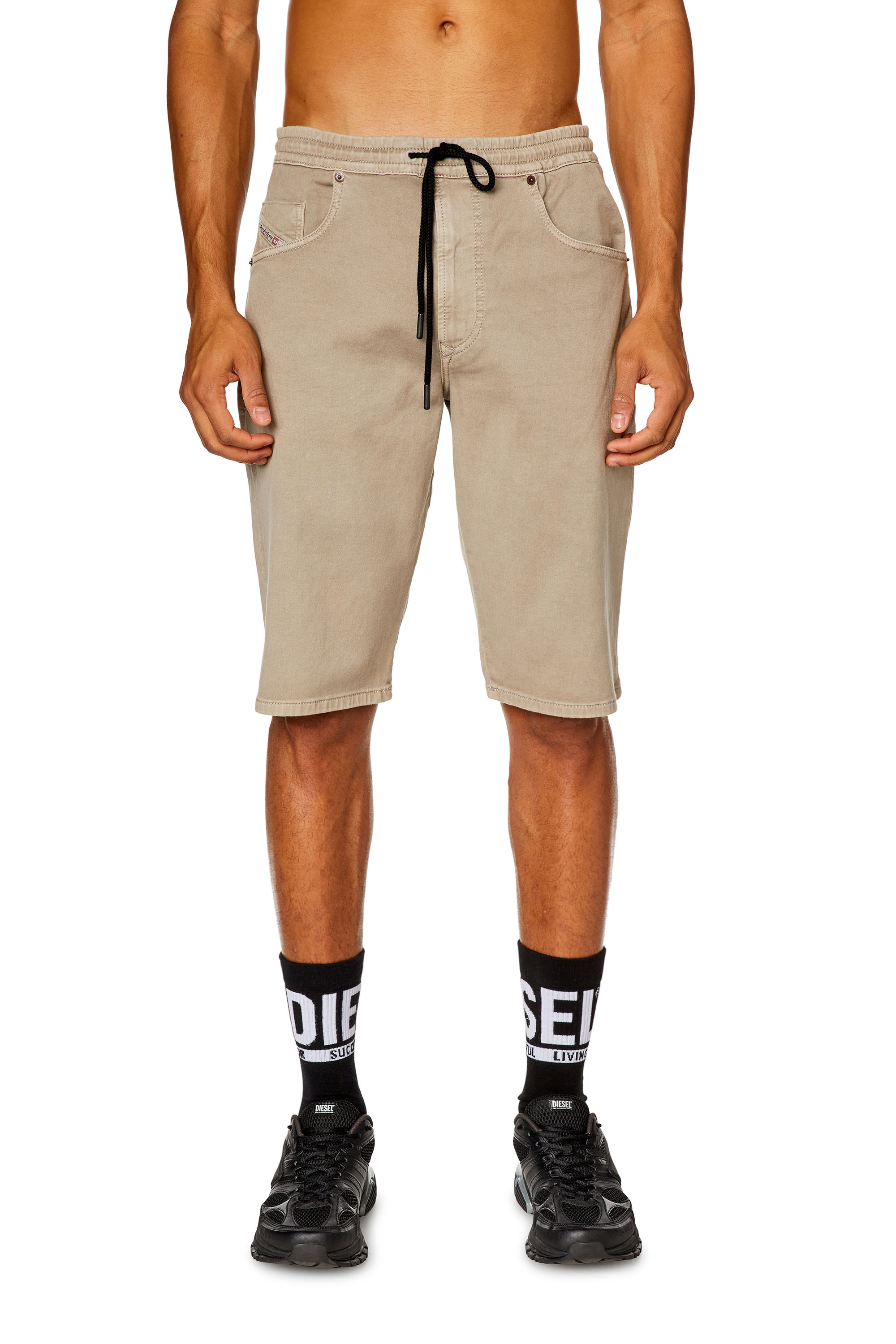 Diesel - 2033 D-KROOLEY-SHORT JOGG, Male's Chino shorts in JoggJeans in Grey - 1