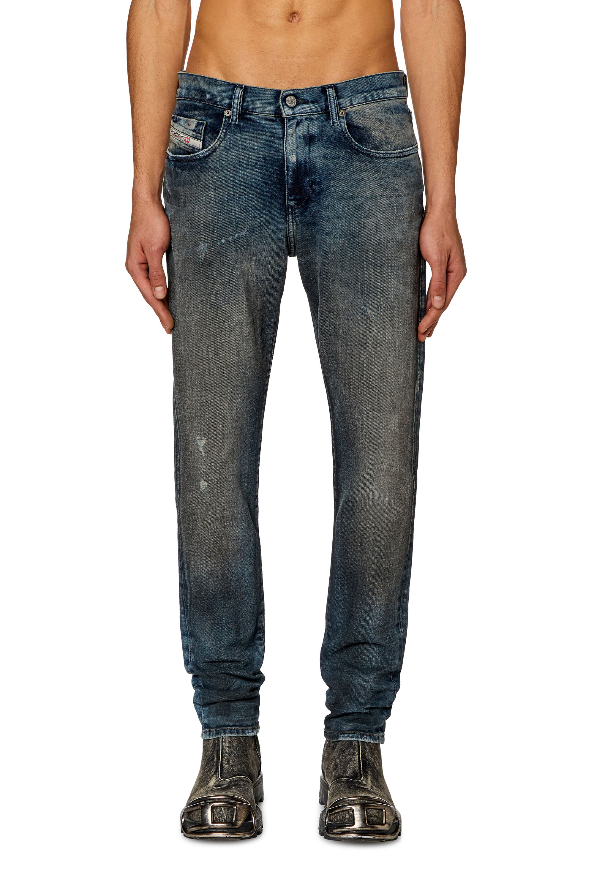 Diesel - Slim Jeans 2019 D-Strukt 09H54, Bleu Foncé - Image 1