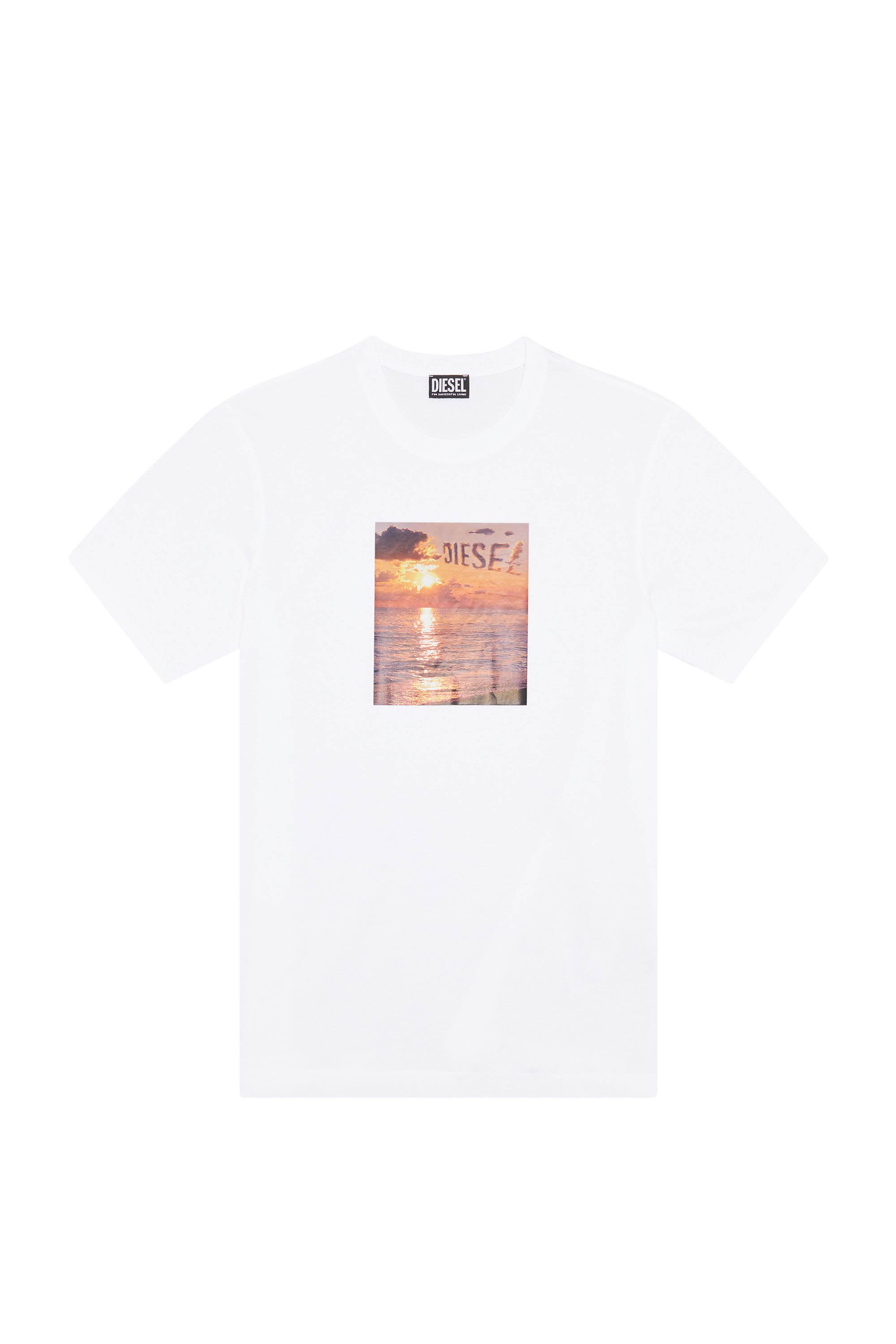 Diesel - T-JUST-G24, T-shirt avec imprimé coucher de soleil Diesel Homme in Blanc - 5