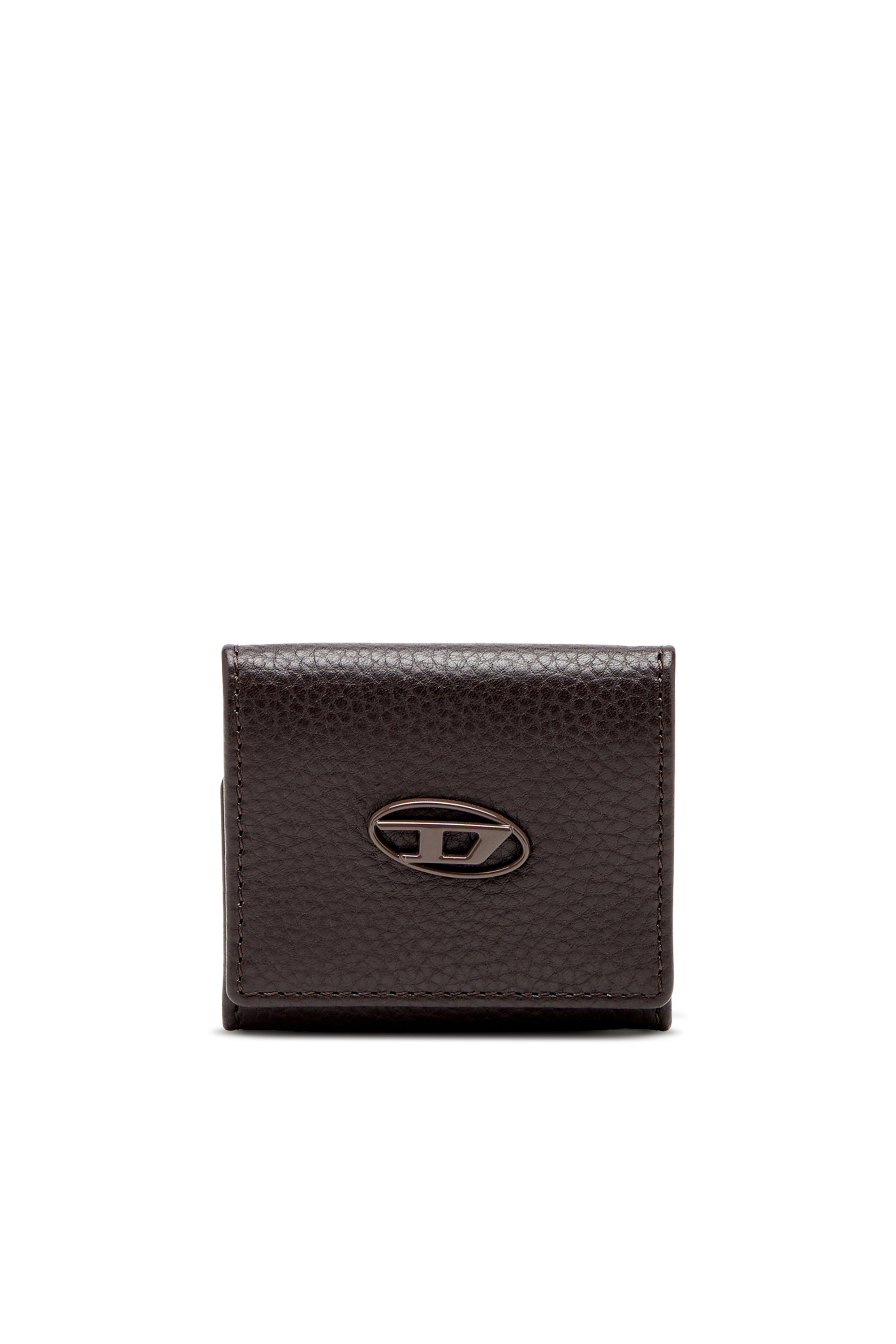 Diesel - HISSU EVO COIN CASE, Porte-monnaie en cuir grainé Homme in Marron - 1