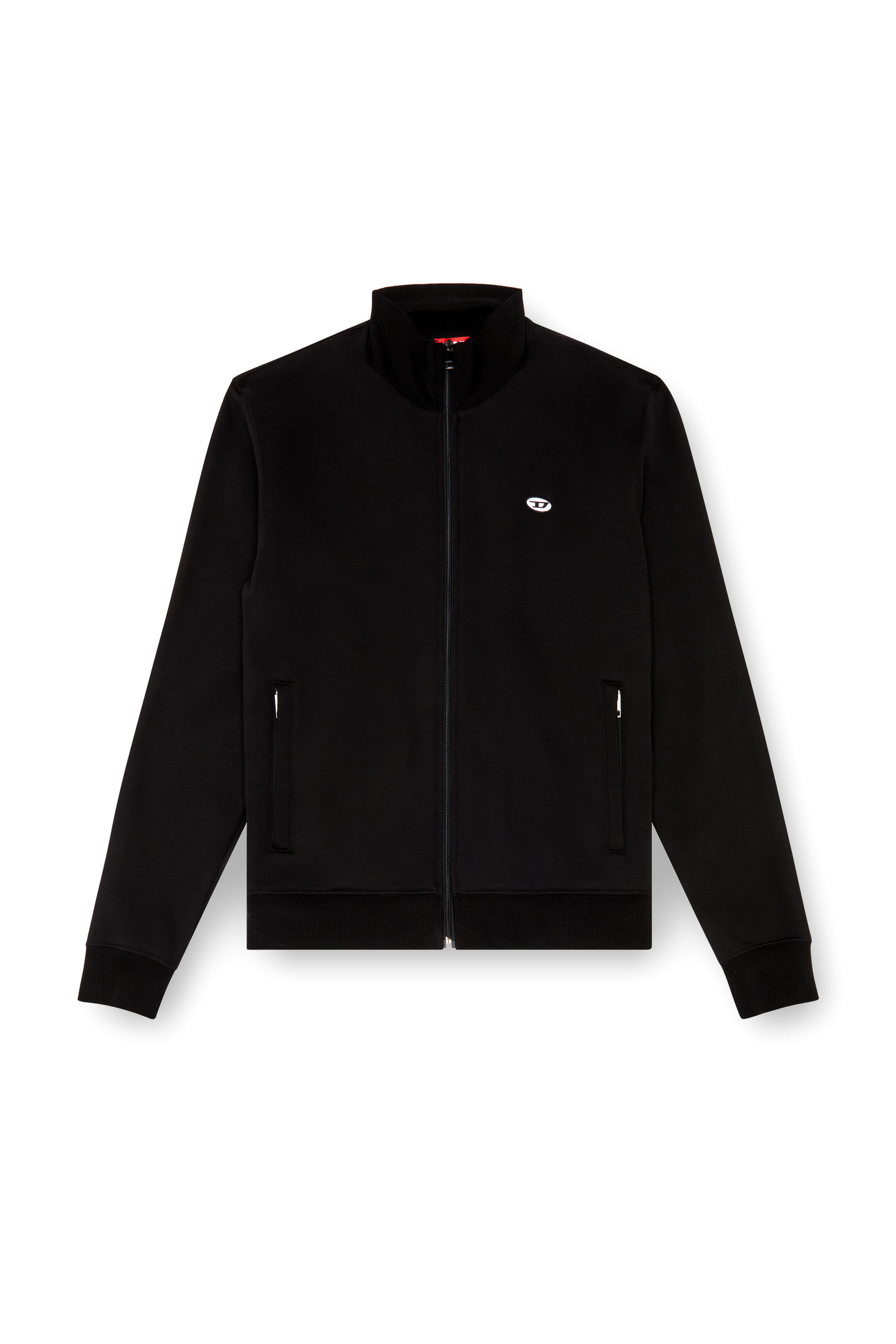 Diesel - S-LOCK-DOVAL-PJ, Male's Track jacket with Oval D patch in Black - 4