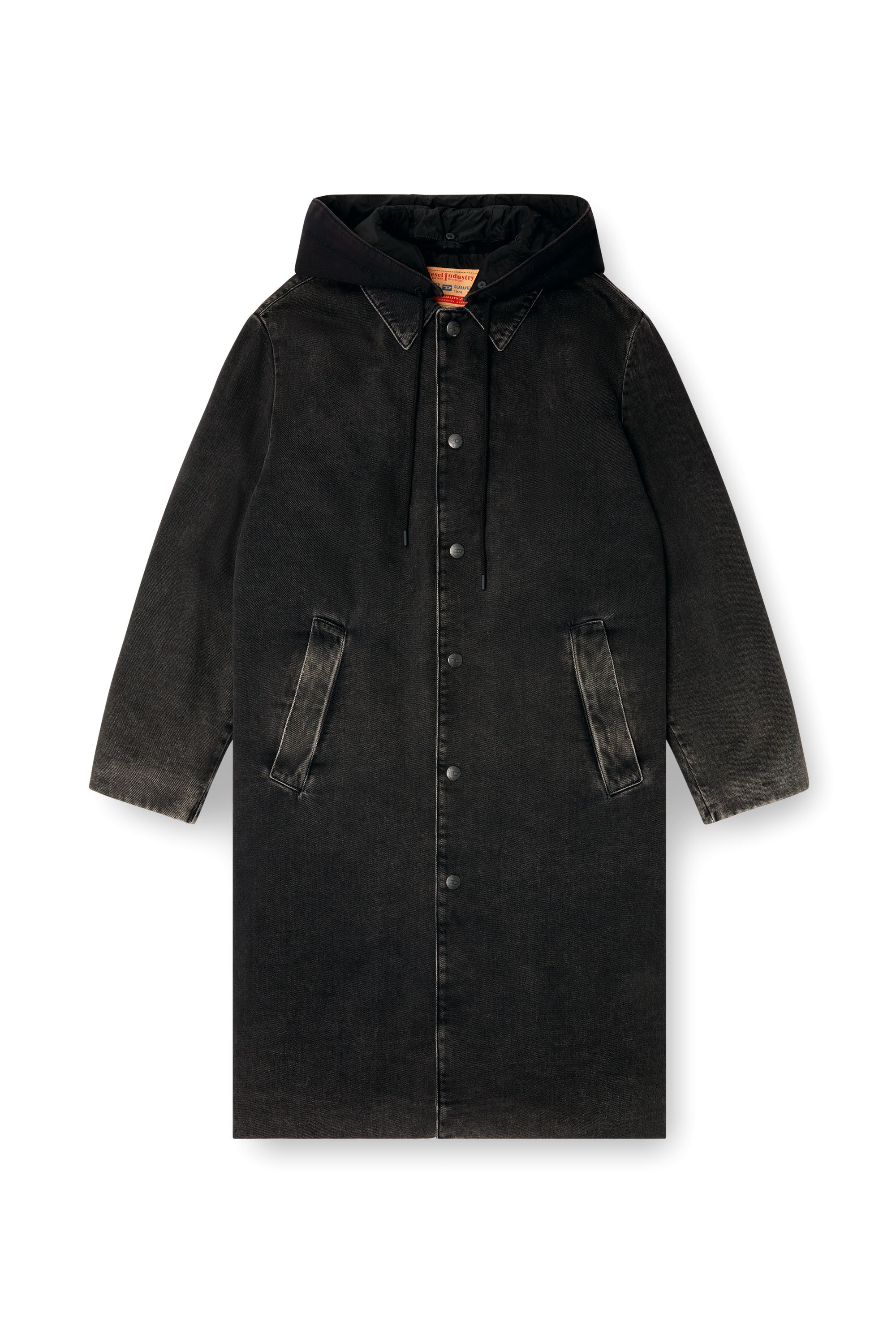 Diesel - D-JAKO-S, Manteau hybride en denim et jersey Homme in Noir - 5