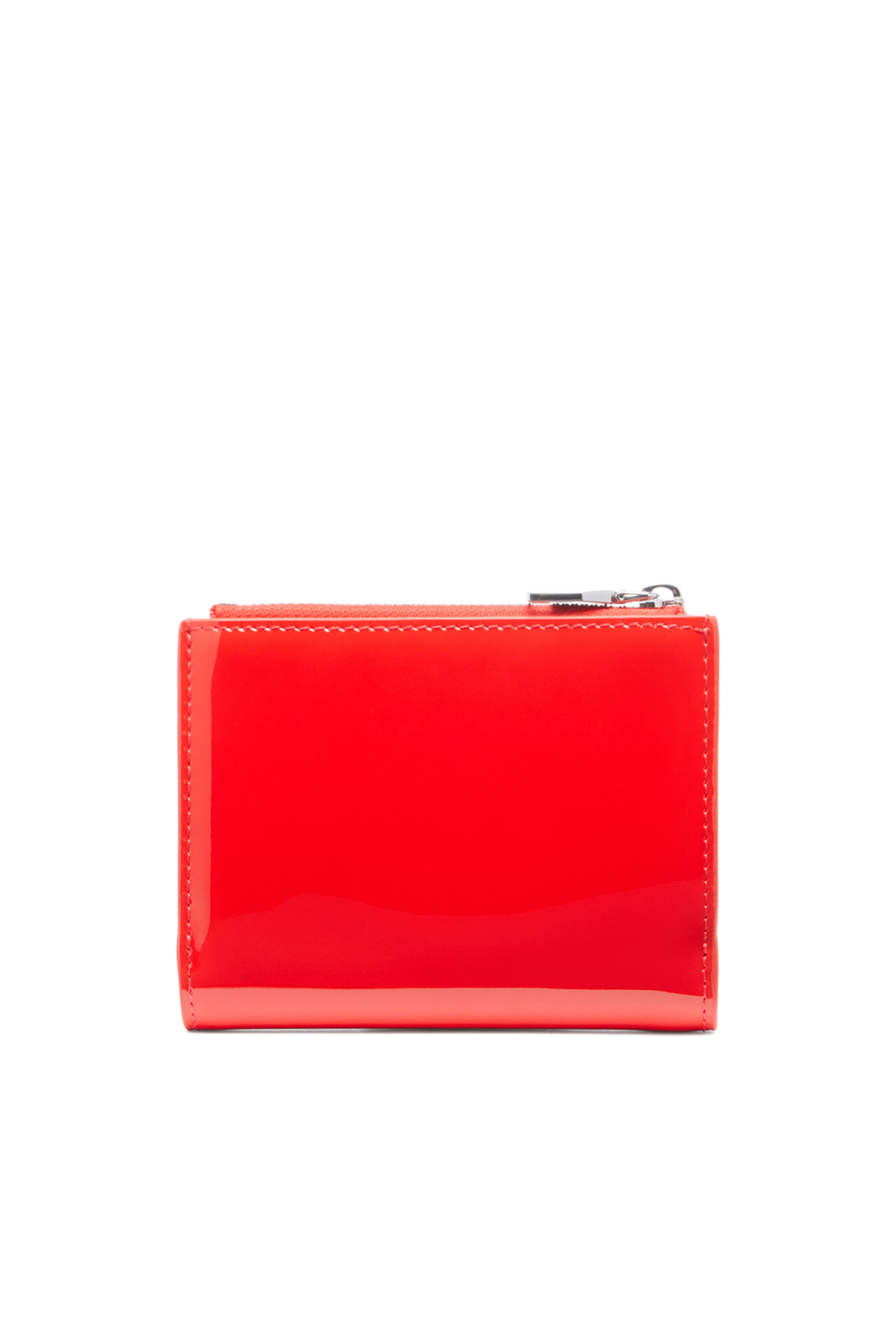 Diesel - PLAY BI-FOLD ZIP II, Female Small wallet in glossy leather in Red - Image 2
