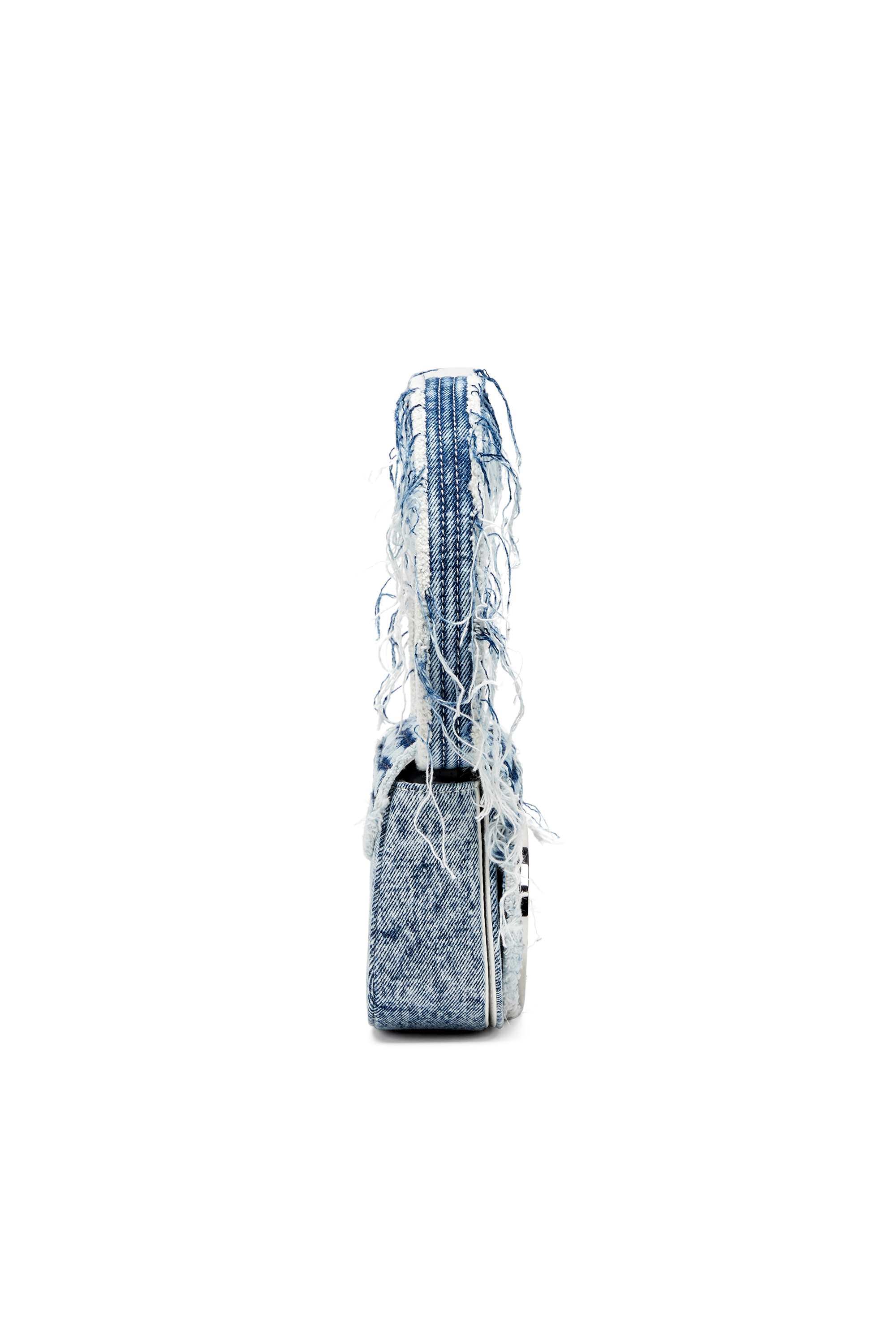 Diesel - 1DR, Female's 1DR-Iconic shoulder bag in frayed denim in Blue - 3