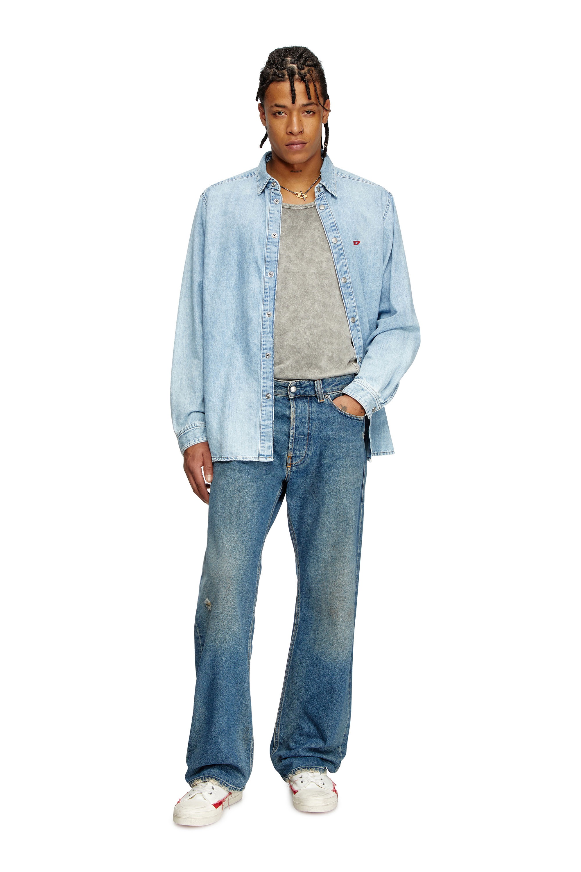 Diesel - Male's Relaxed Jeans 1980 D-Eeper 09J79, Medium Blue - 2