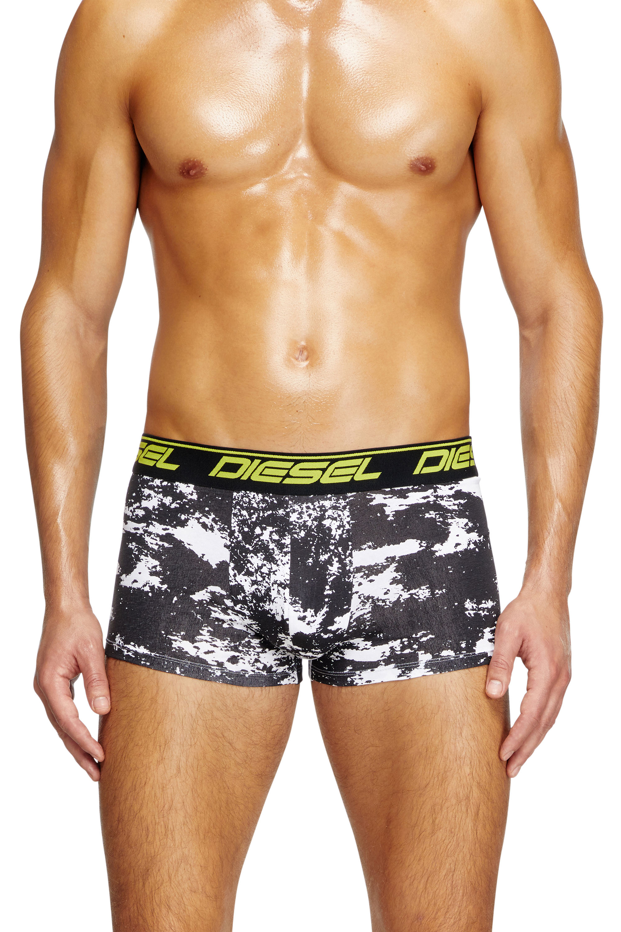 Diesel - UMBX-DAMIENTHREEPACK, Male's Three-pack cloudy-print boxer briefs in Black/Yellow - 2