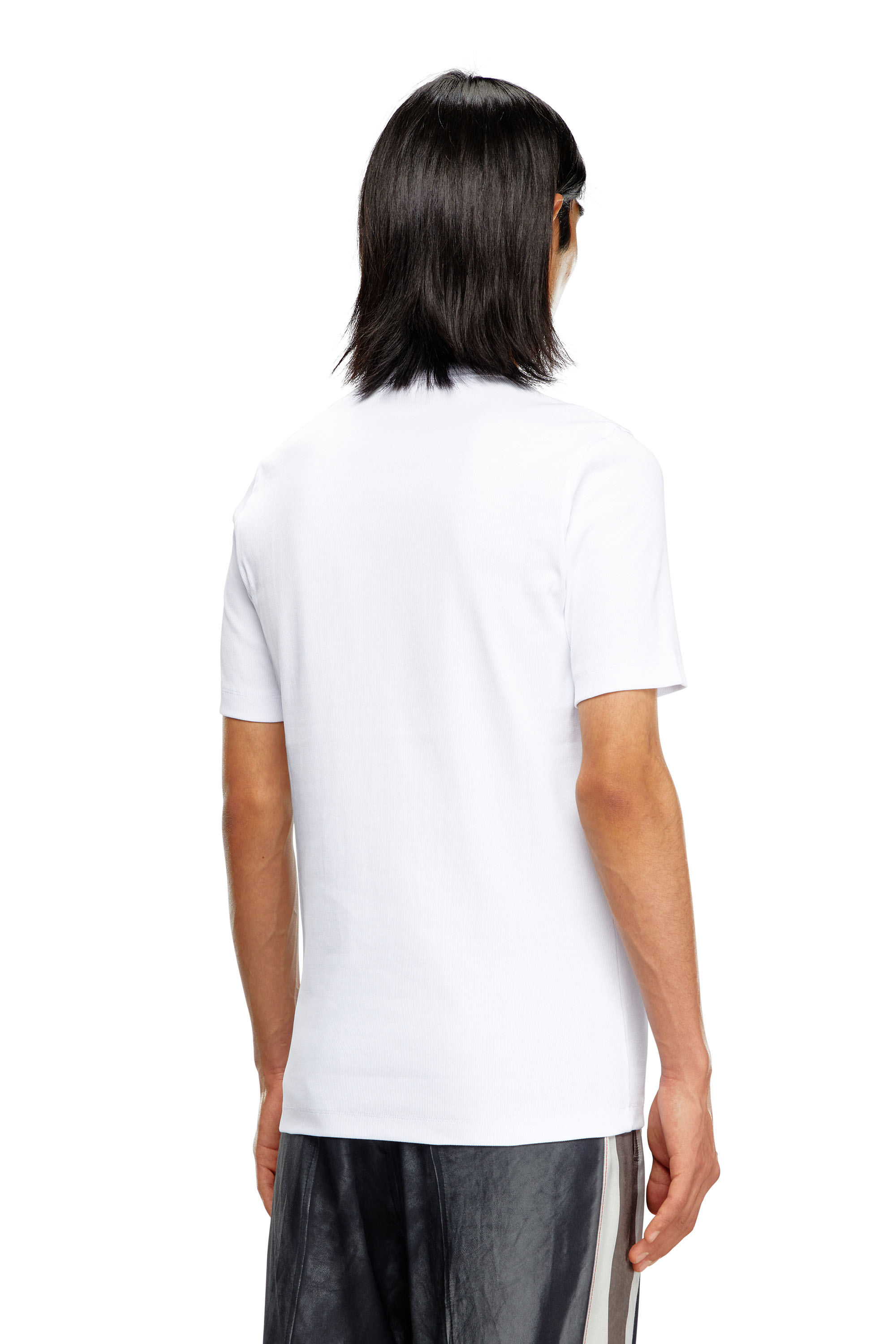 Diesel - D-RIBBER-N, Homme T-shirt avec empiècement D in Blanc - Image 2