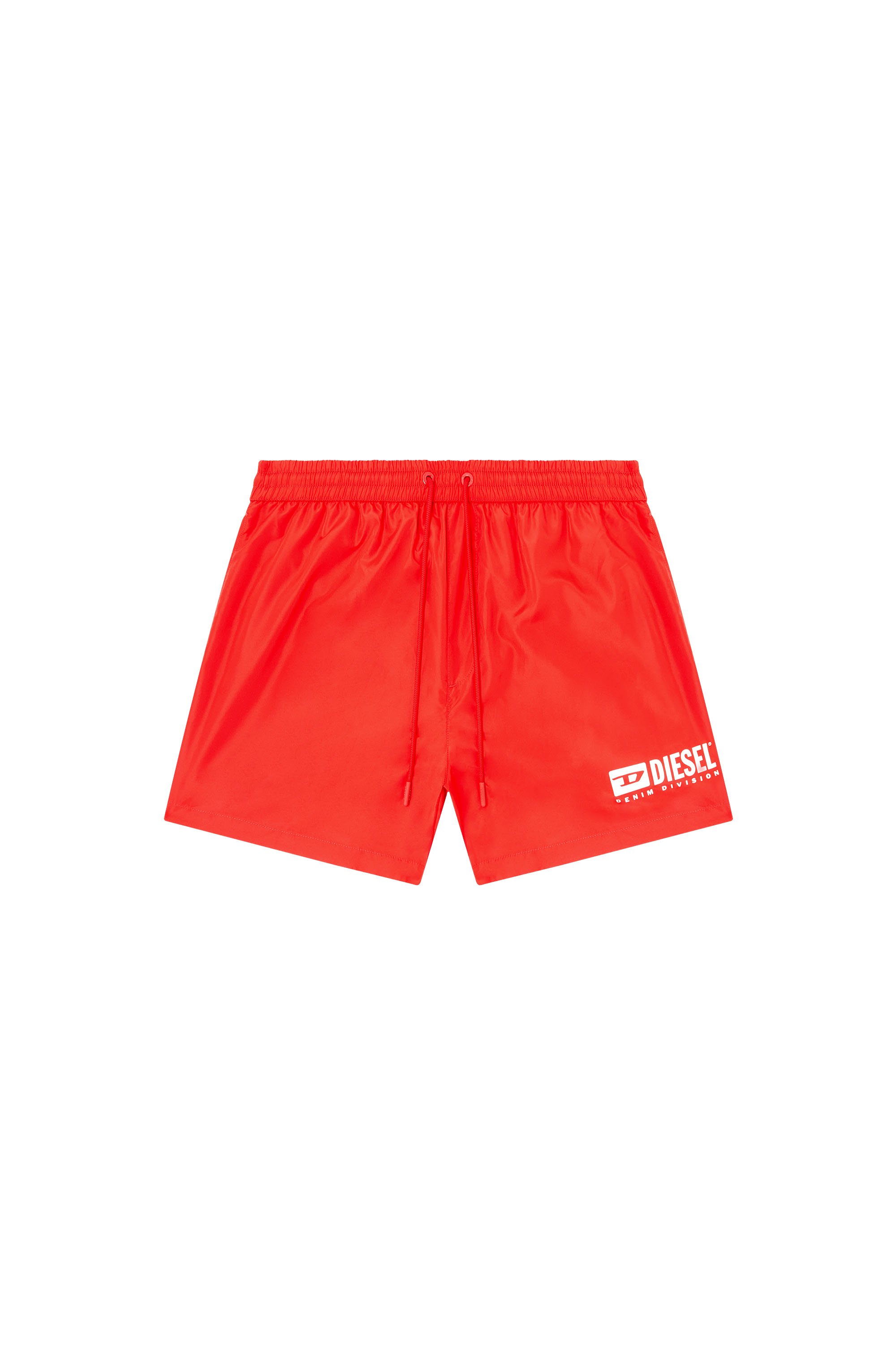 Diesel - KEN-37-D-BOX, Male's Mid-length swim shorts with logo print in Red - 4