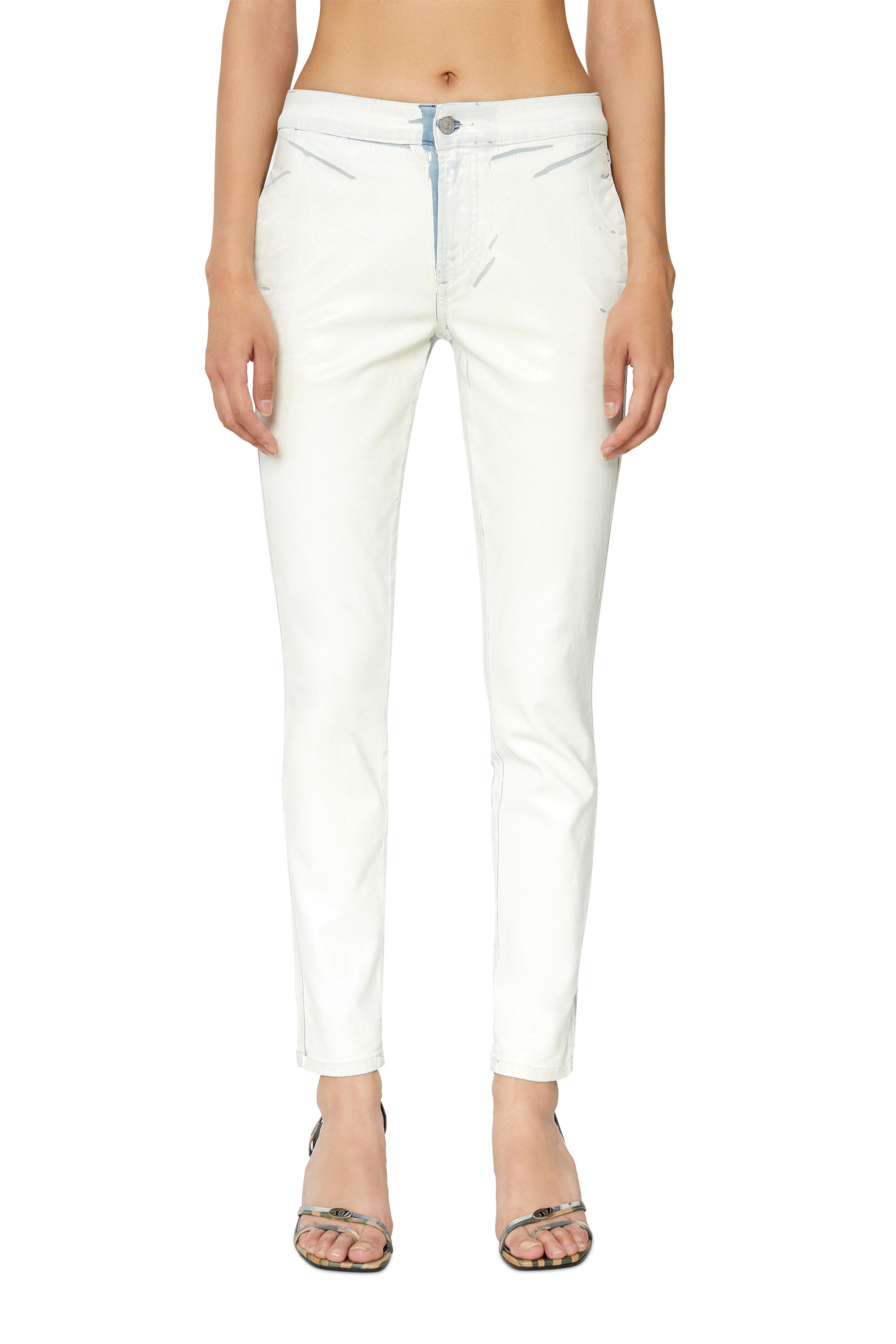Diesel - D-Tail Track Denim 068BU Skinny, Blanc - Image 1