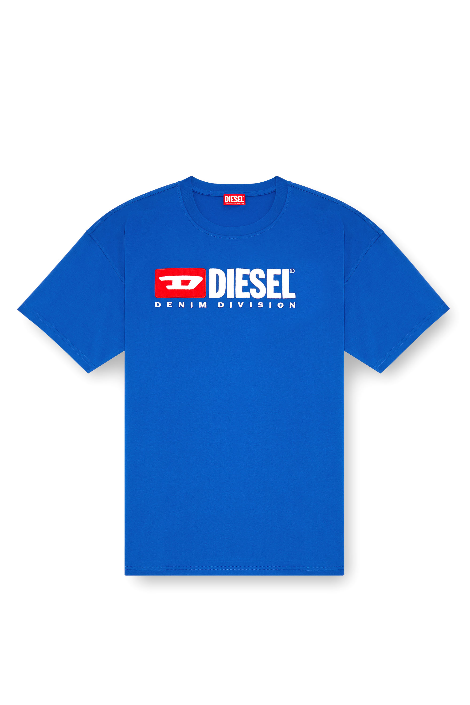 Diesel - T-BOXT-DIV, Male's T-shirt with Diesel patch logo in Blue - 4