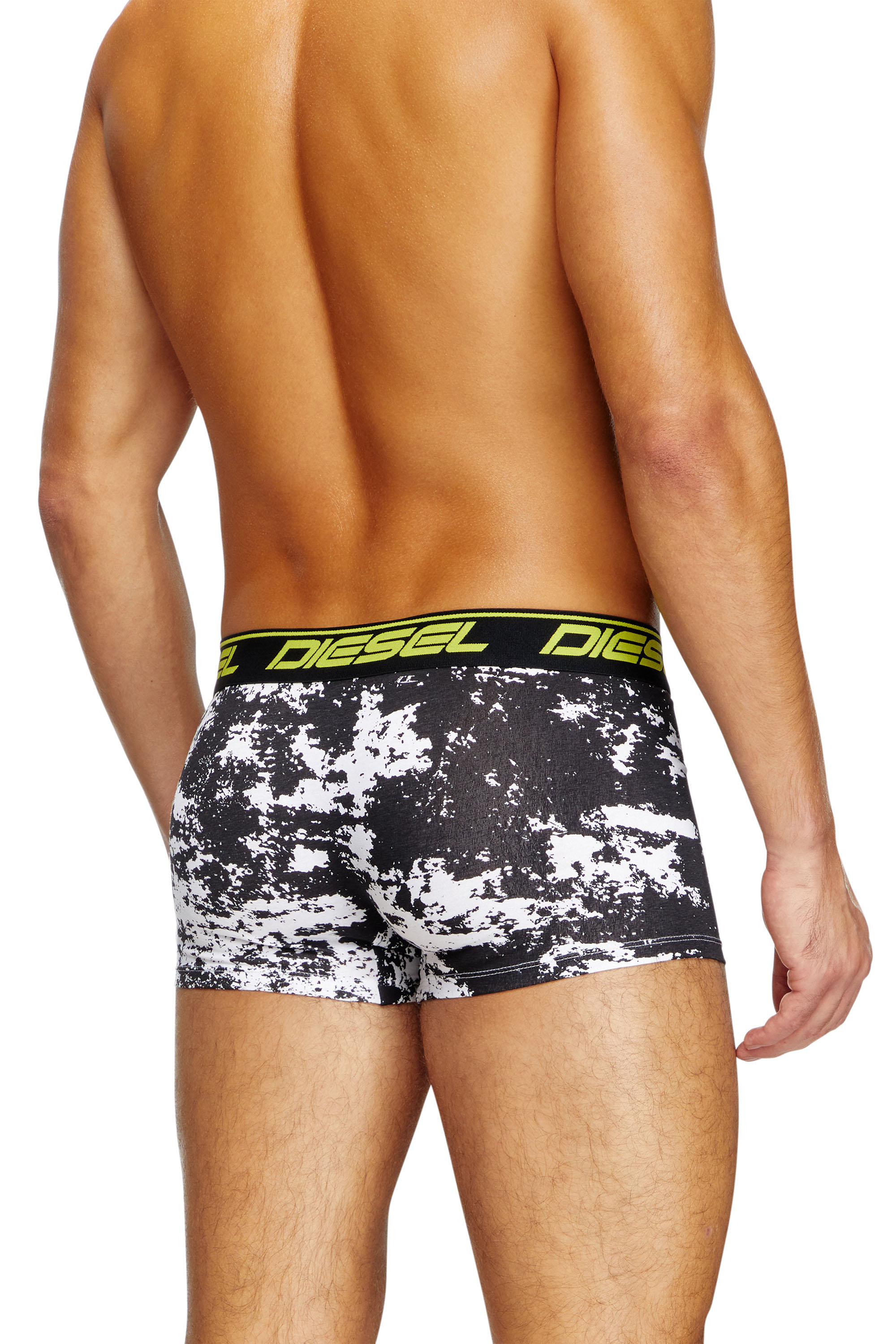 Diesel - UMBX-DAMIENTHREEPACK, Male's Three-pack cloudy-print boxer briefs in Black/Yellow - 3