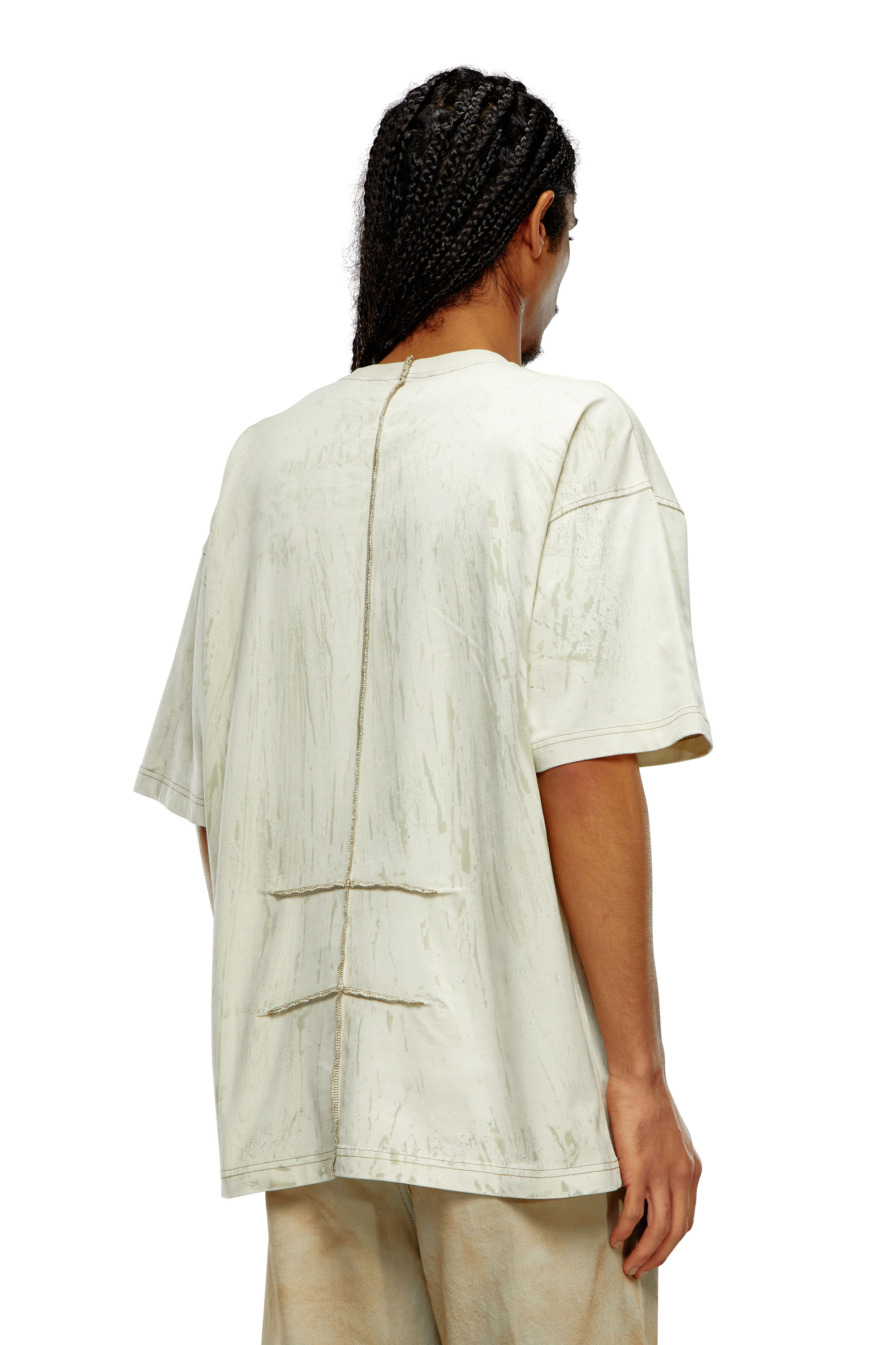 Diesel - T-COS, Homme T-shirt en jersey effet plâtre in Blanc - Image 2