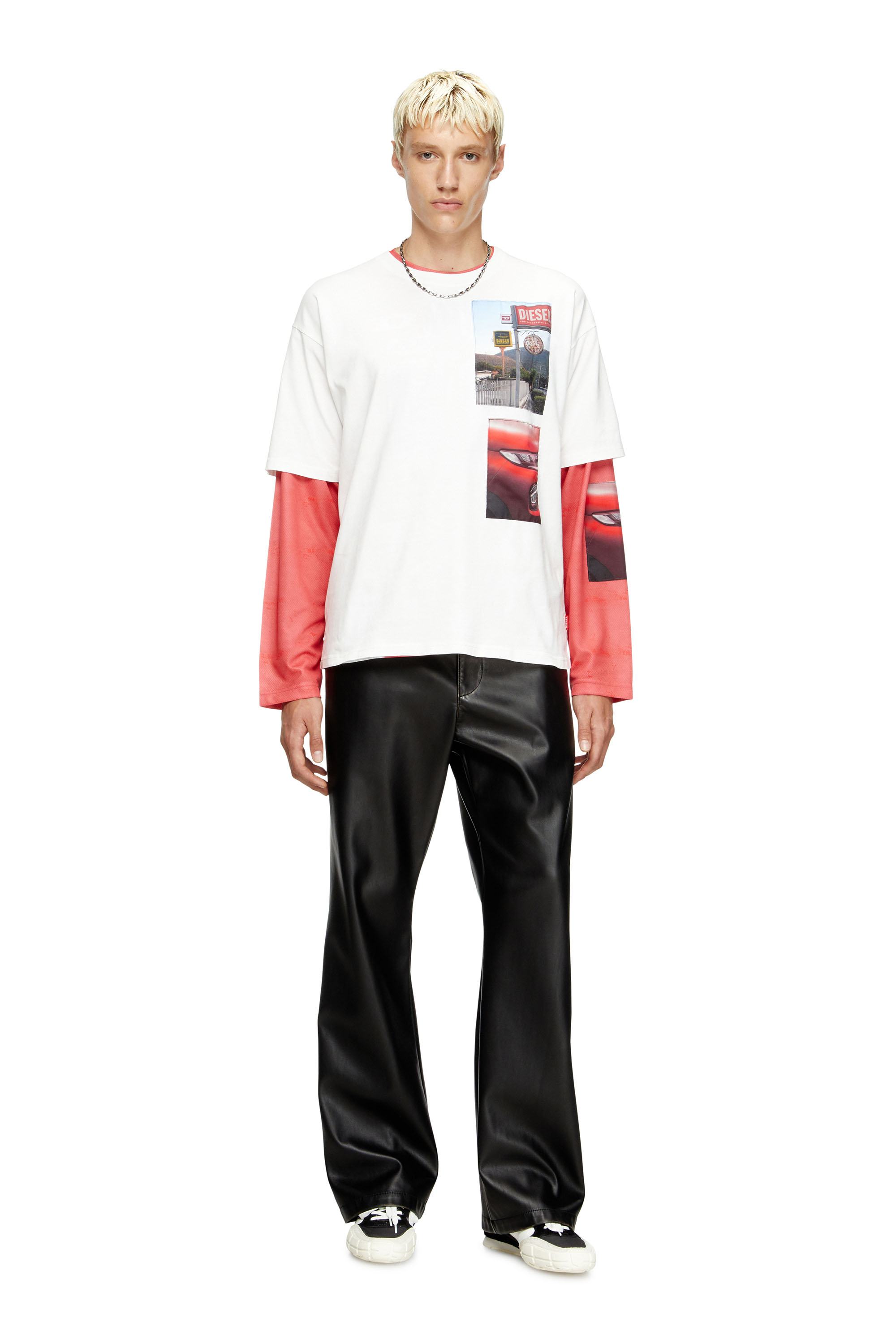 Diesel - T-BOXT-T3, Male's T-shirt with logo photo patches in White - 2