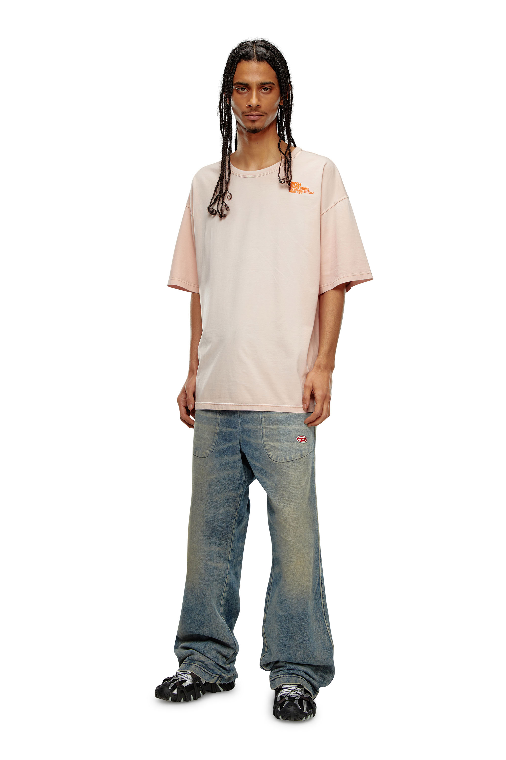 Diesel - T-BOXT-N7, Homme T-shirt avec mini imprimé Design Studio in Rose - Image 4