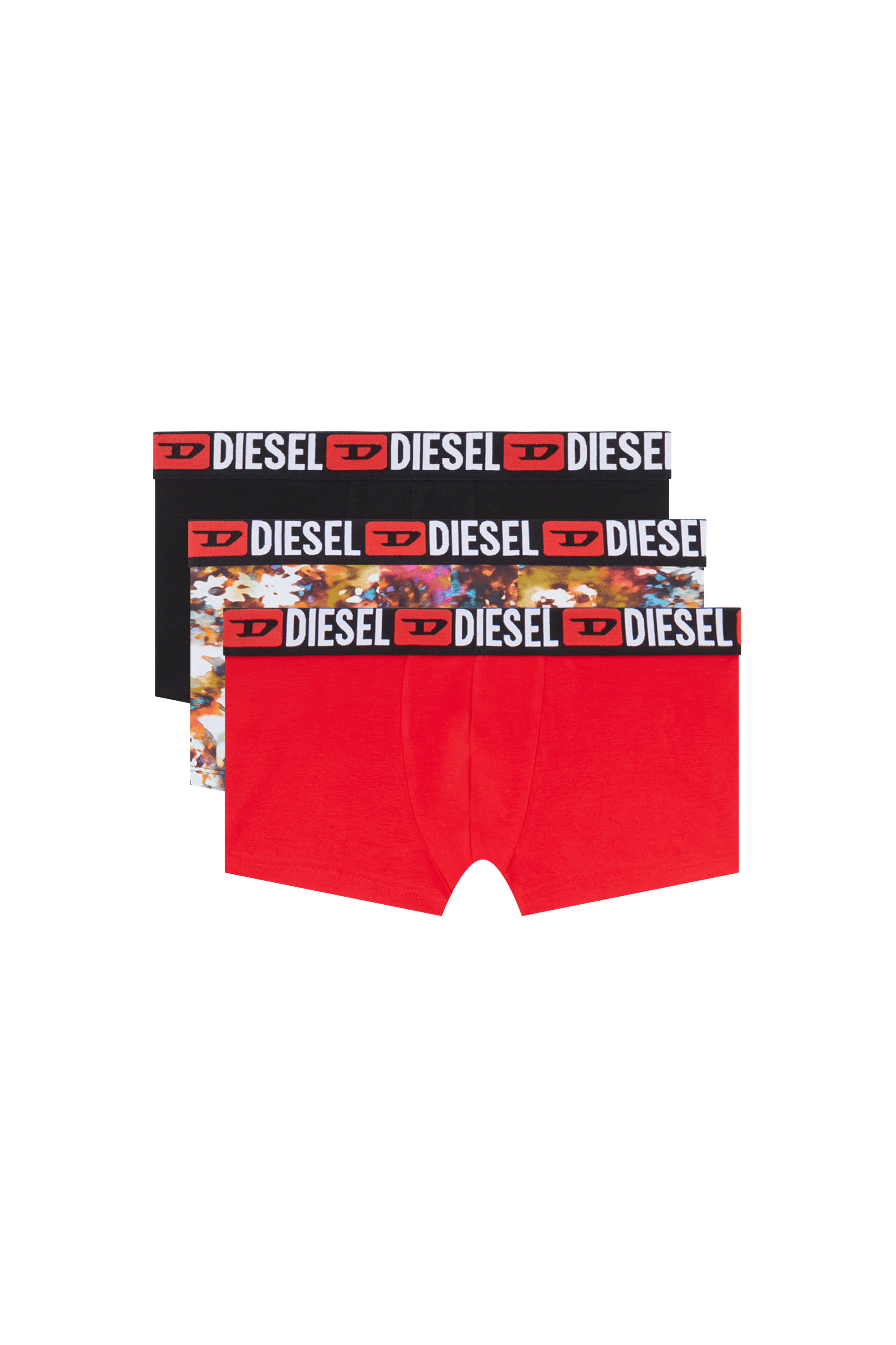 Diesel - UMBX-DAMIENTHREEPACK, Male's 3-pack boxer briefs plain and floral in Multicolor - 1