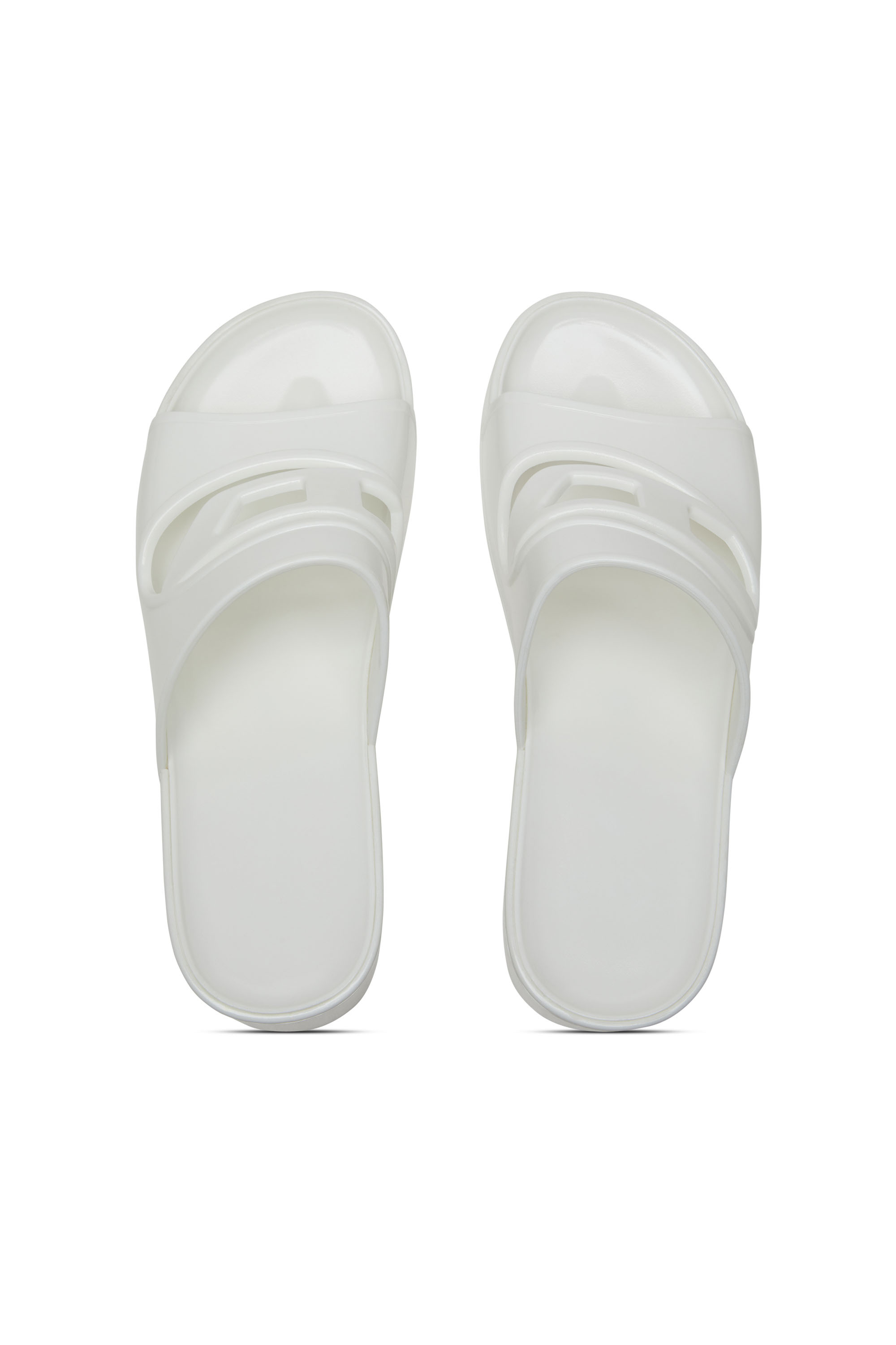 Diesel - SA-BONNIE, Female's Heeled rubber slides with cut-out logo in White - 5