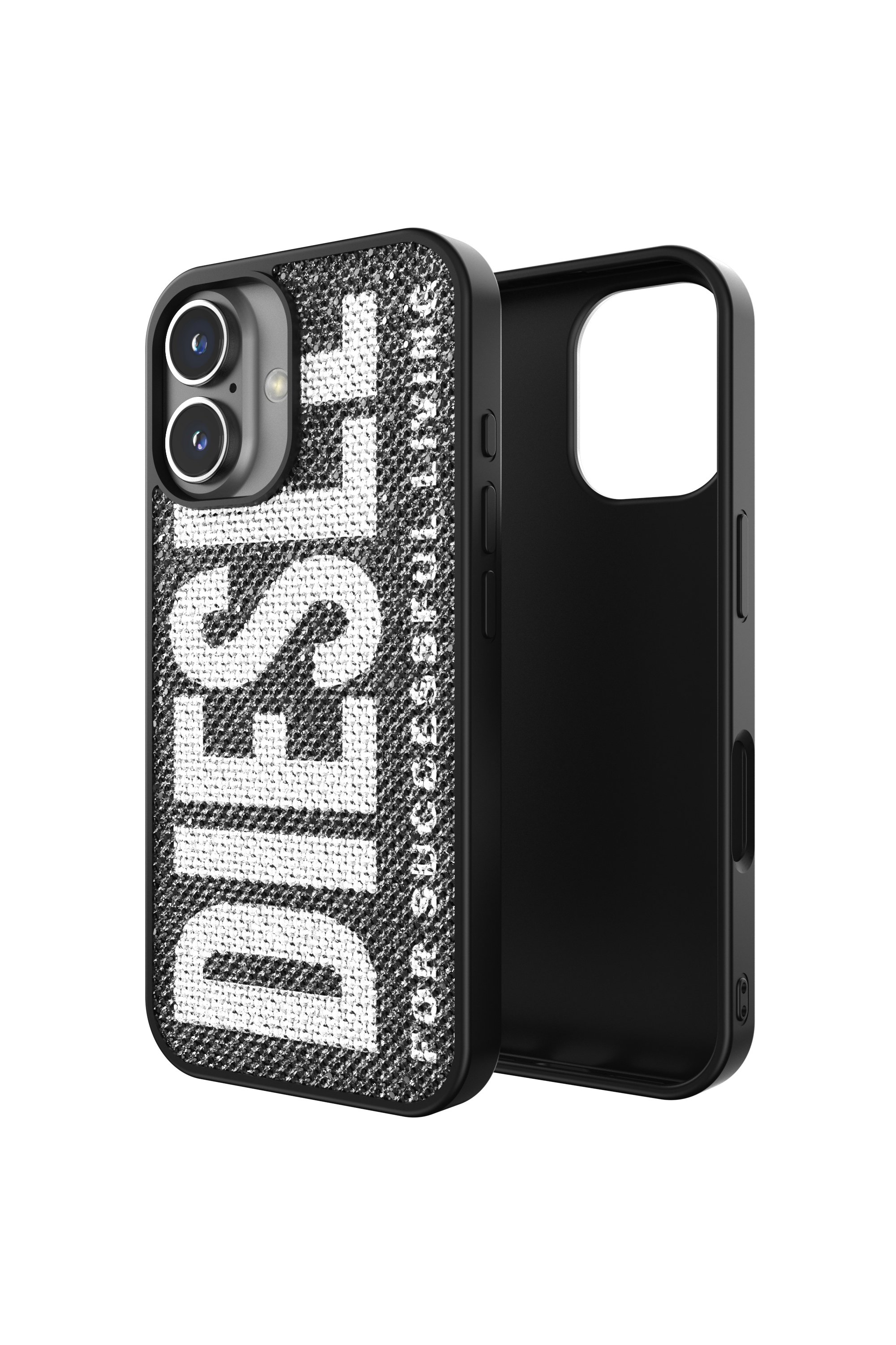 Diesel - 60183 MOULDED CASE, Unisex's Swarovski Crystal Case for iP 16 in Black - 2