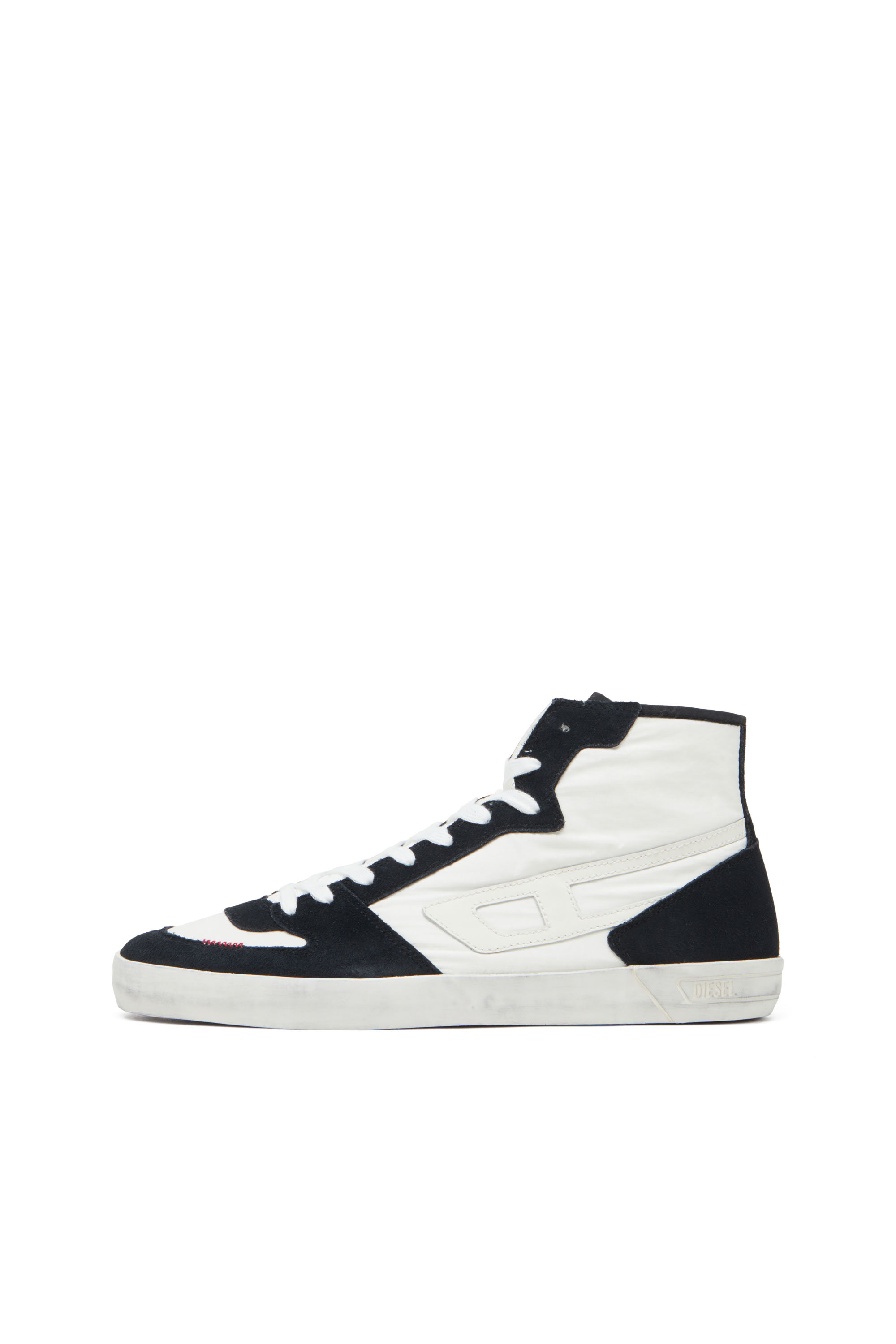 Diesel - S-LEROJI D-1 MID, Sneakers montantes matelassé en ripstop et cuir suédé Homme in Polychrome - 7