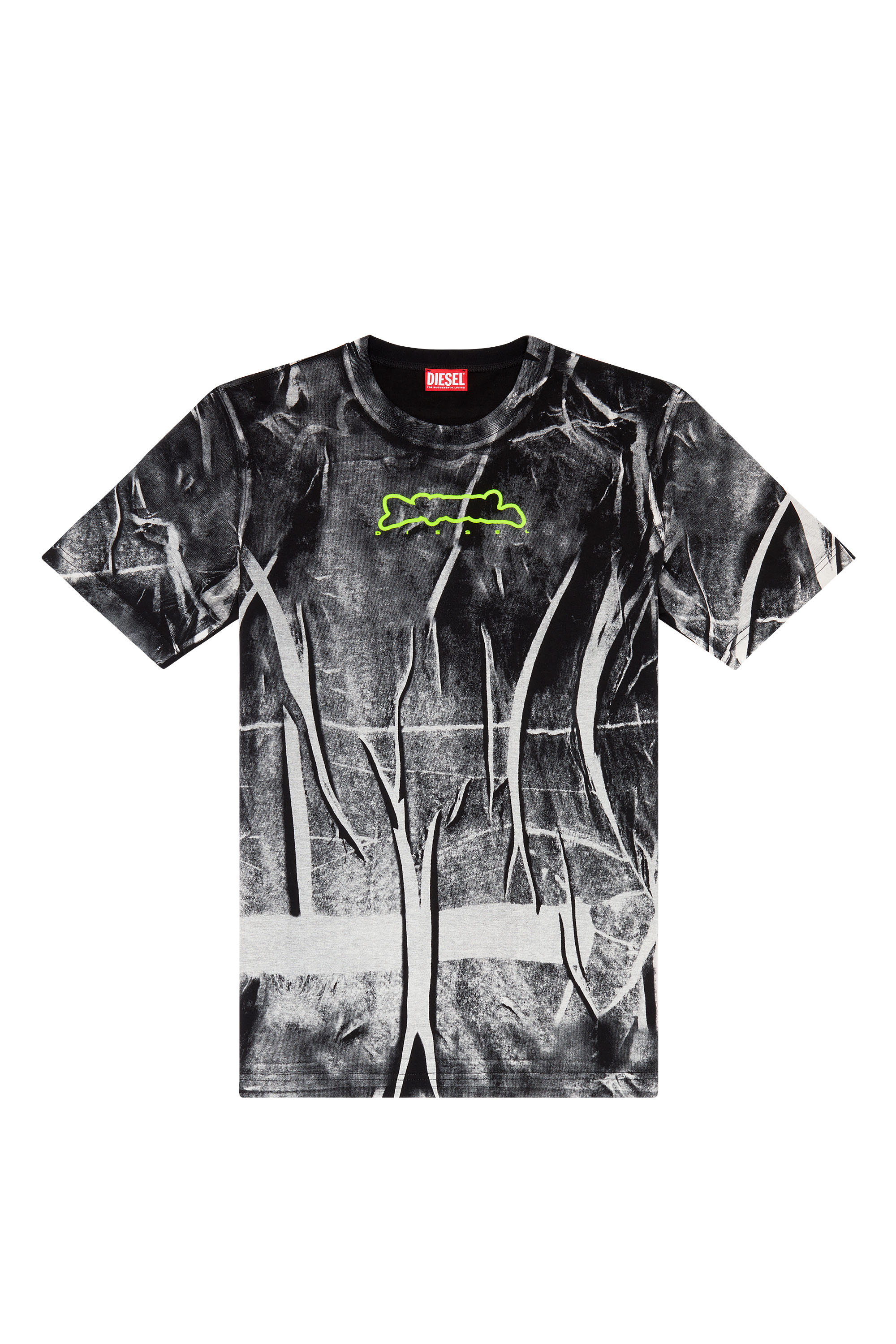 Diesel - T-JUST-N3, Homme T-shirt avec imprimé effet froissé in Polychrome - Image 4