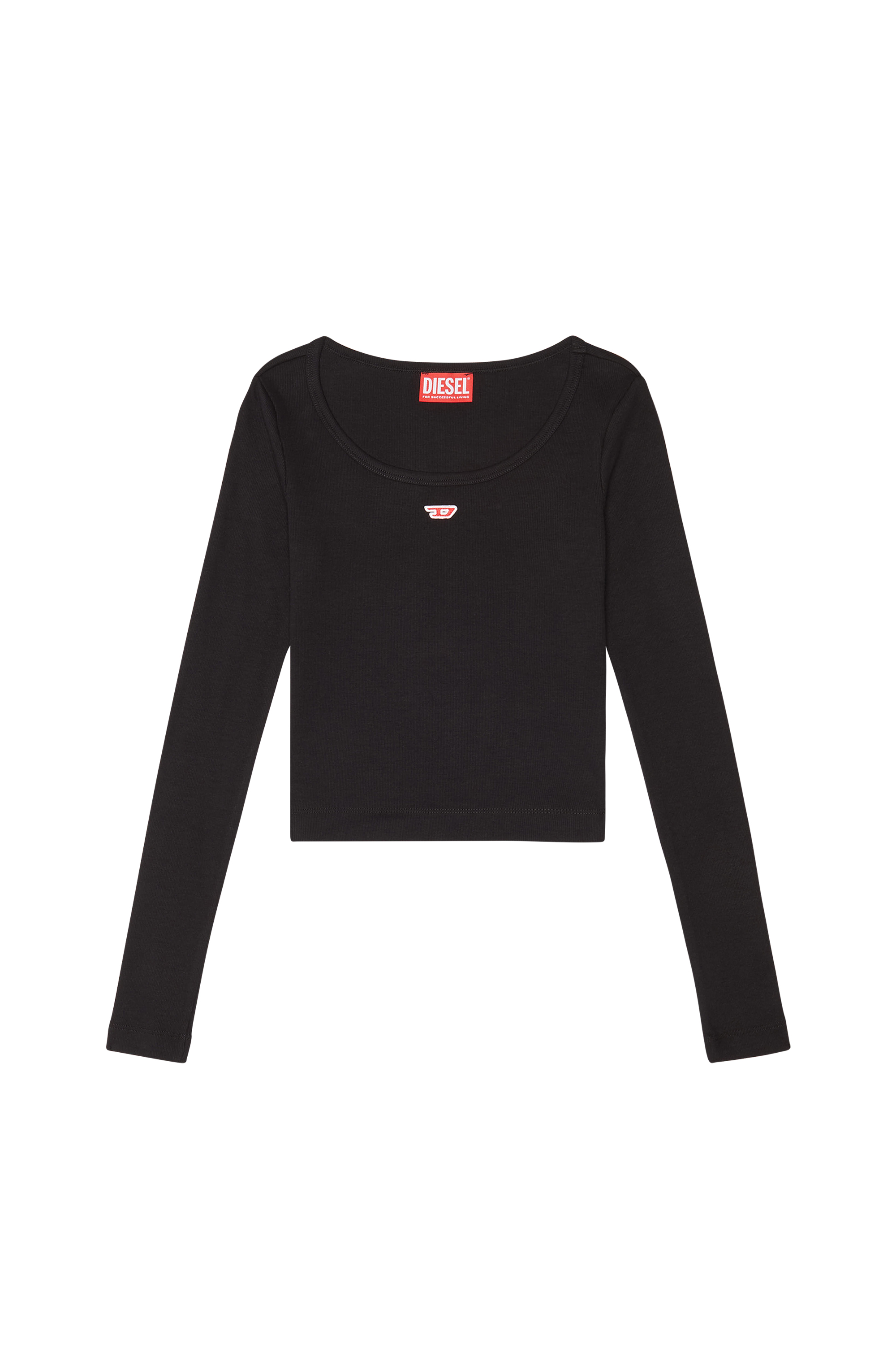 Diesel - T-BALLET-D, Female's Long-sleeve top with embroidered D patch in Black - 4