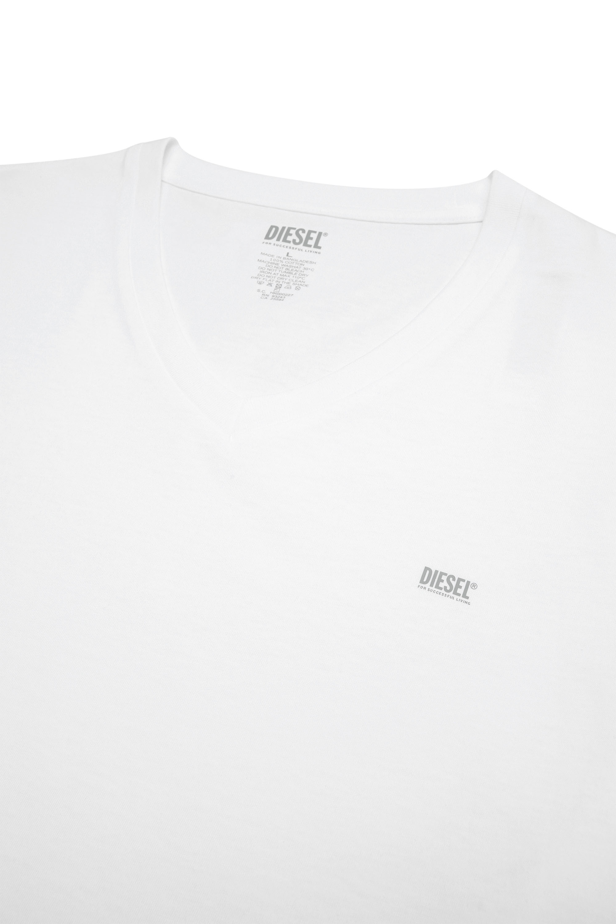 Diesel - UMTEE-MICHAEL-TUBE-TWOPACK, Male's Two-pack V-neck T-shirts with logo print in White - 4