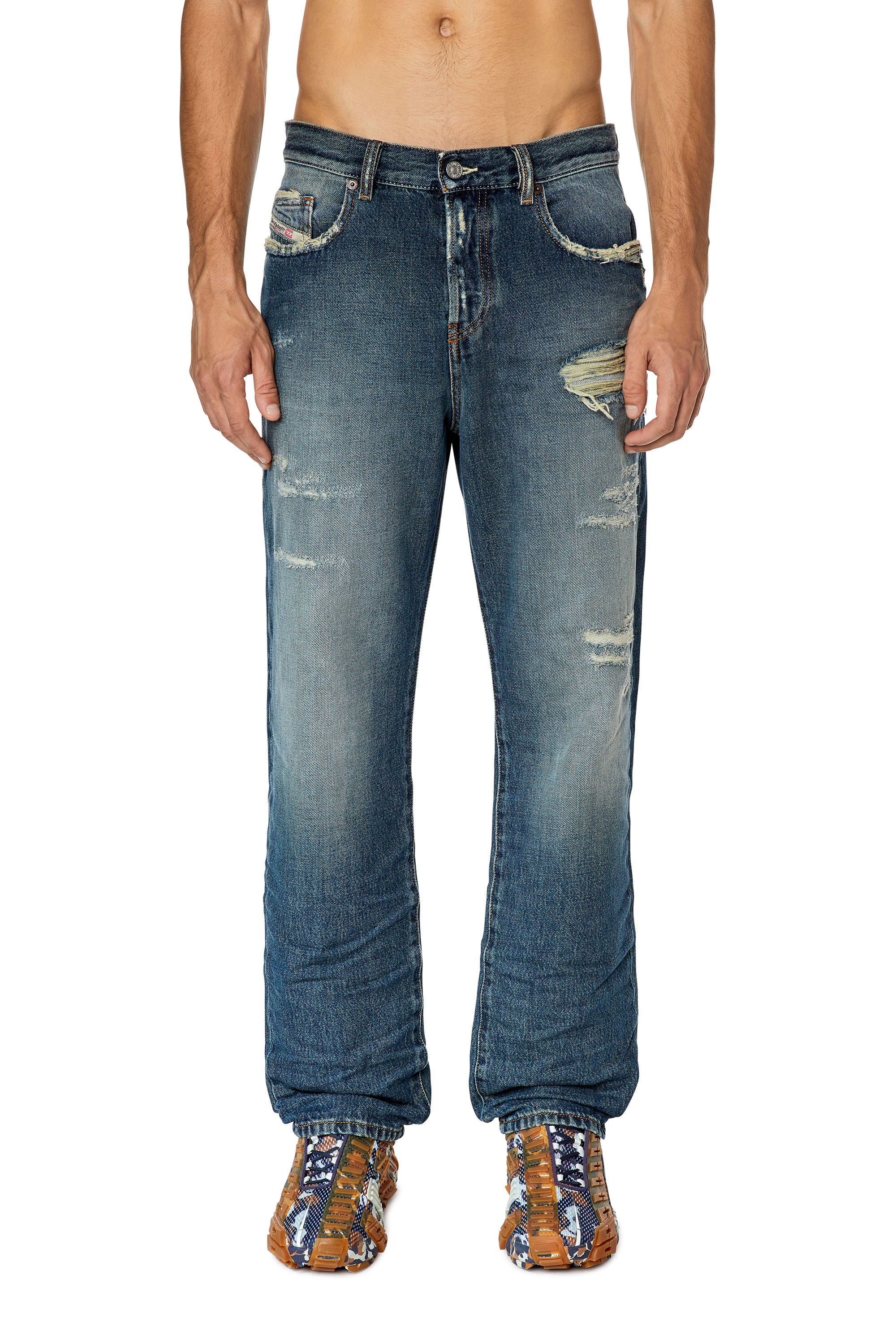 Diesel - 2020 D-Viker E9C40 Straight Jeans, Dark Blue - Image 1