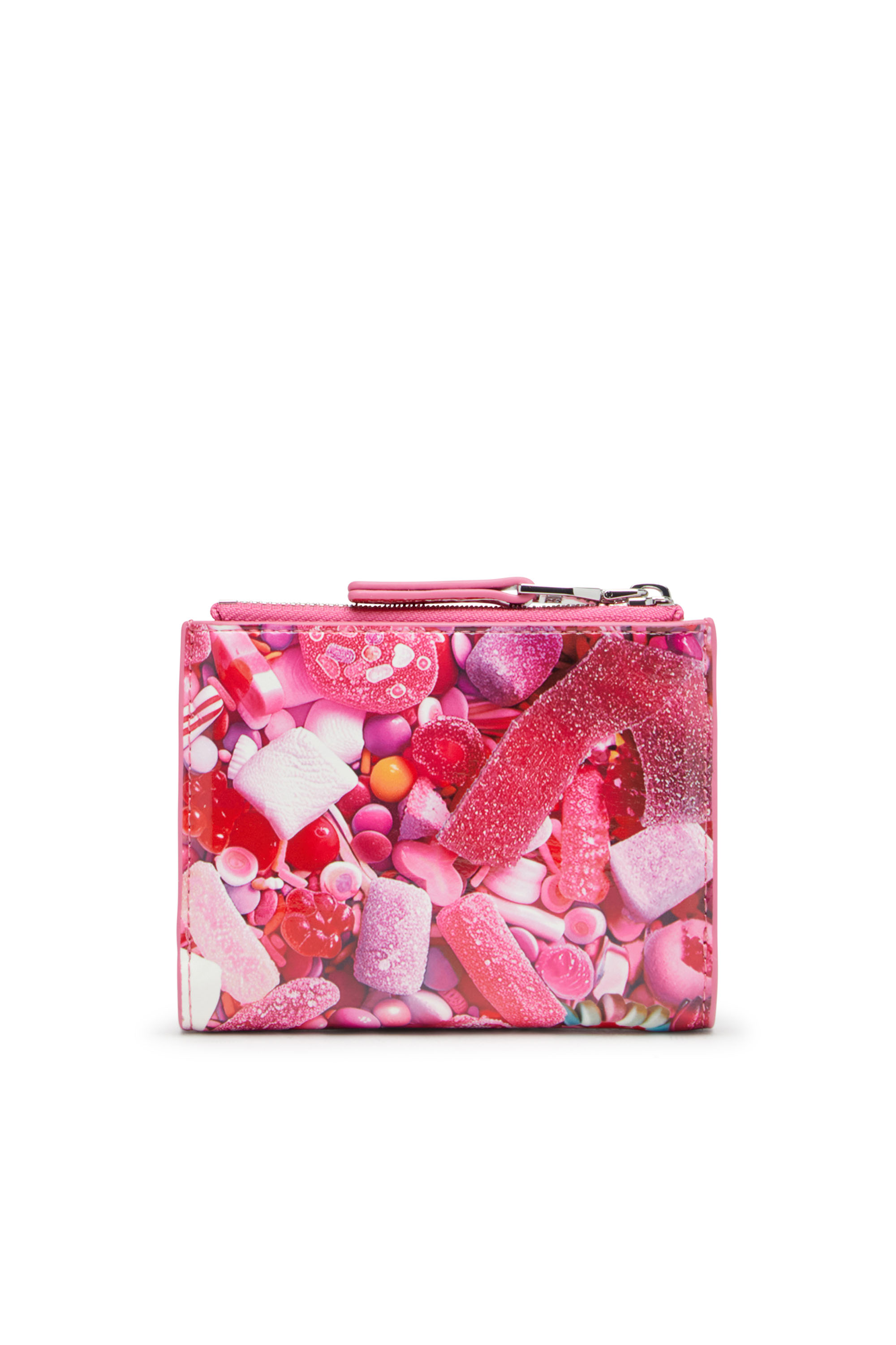 Diesel - PLAY BI-FOLD ZIP II, Female's Small wallet in printed glossy PU in Pink - 2