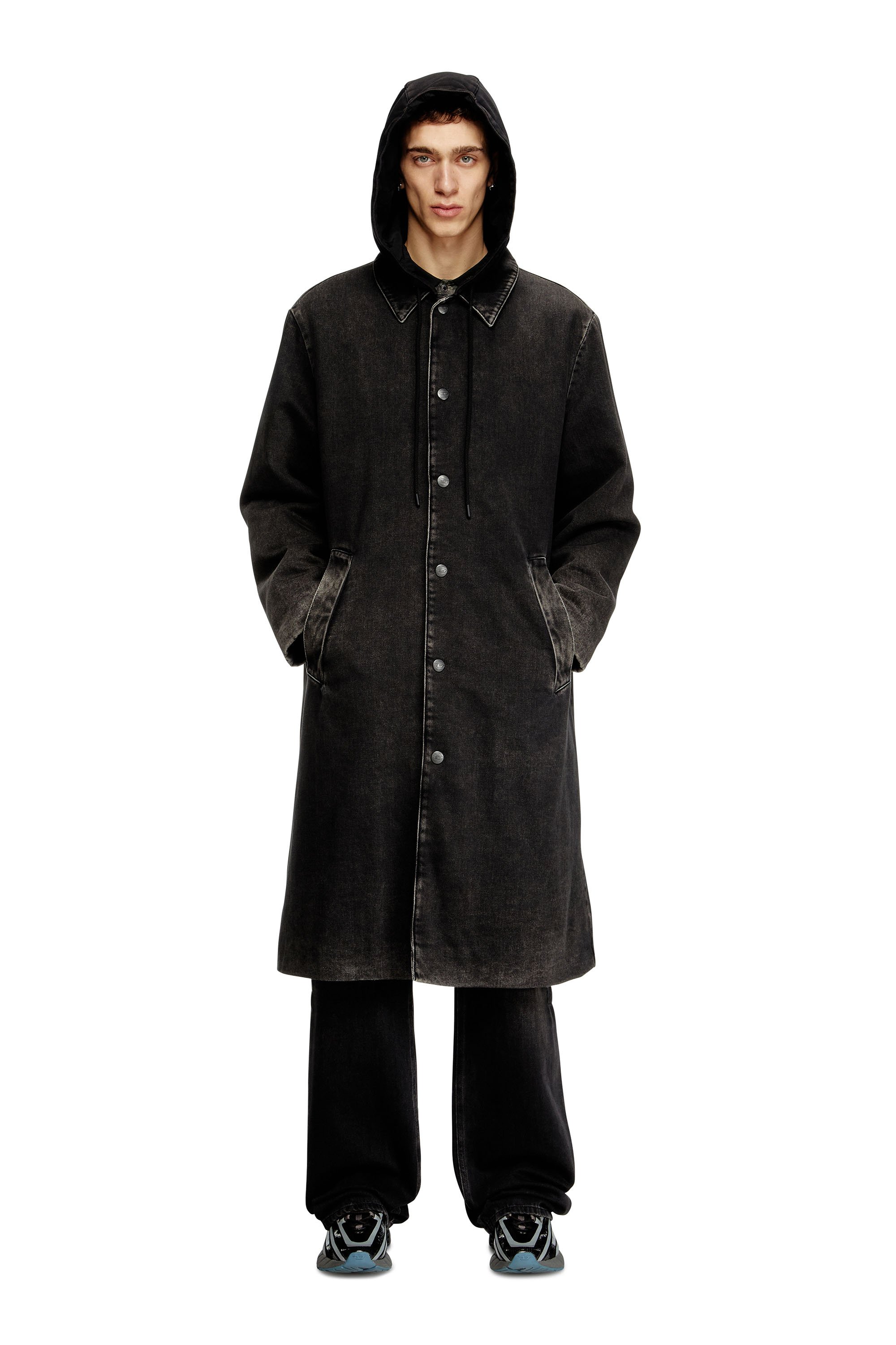 Diesel - D-JAKO-S, Male's Hybrid coat in denim and jersey in Black - 1