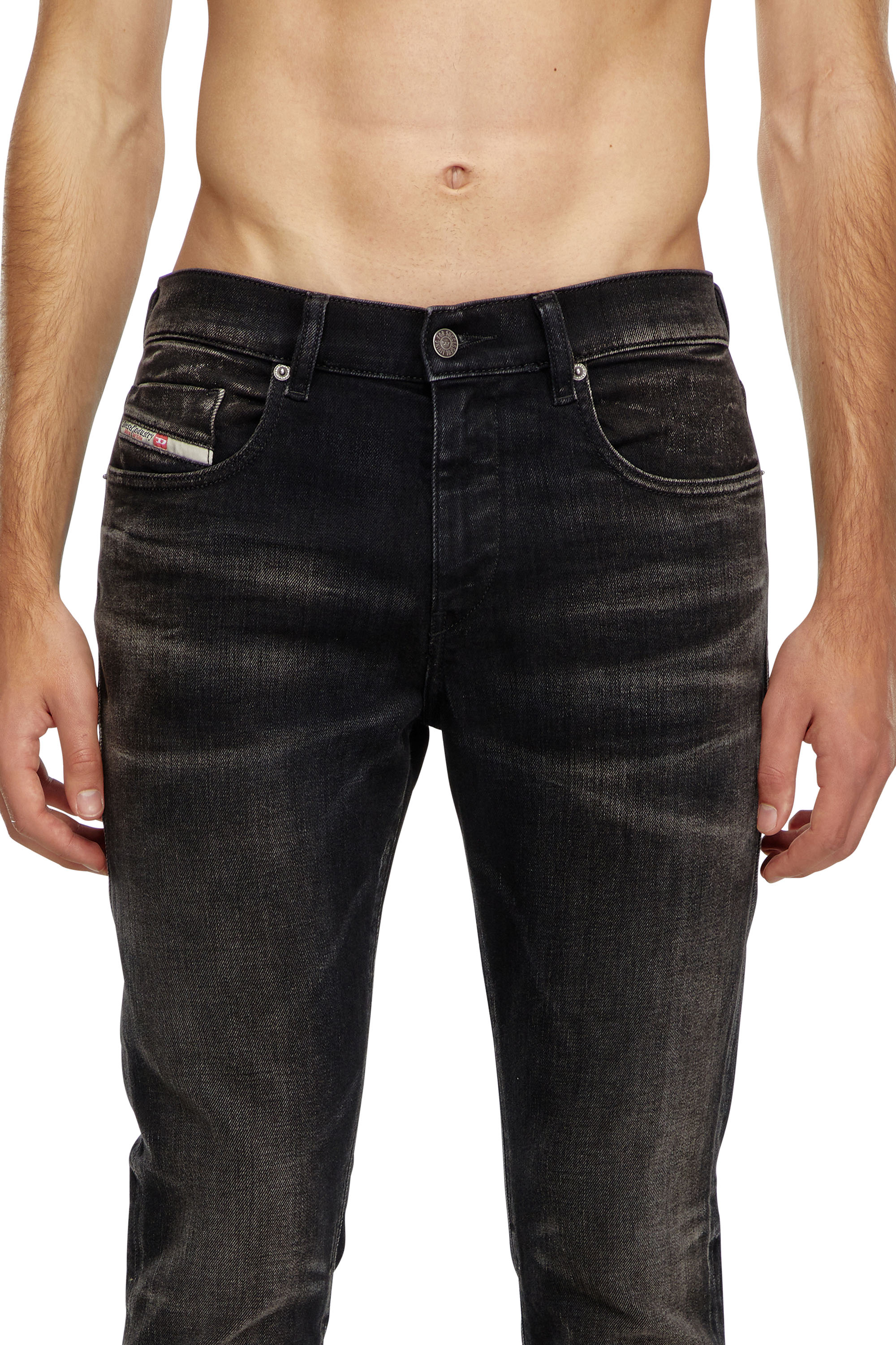 Diesel - Slim Jeans 2019 D-Strukt 09J53 Homme, Noir/Gris foncé - Image 5