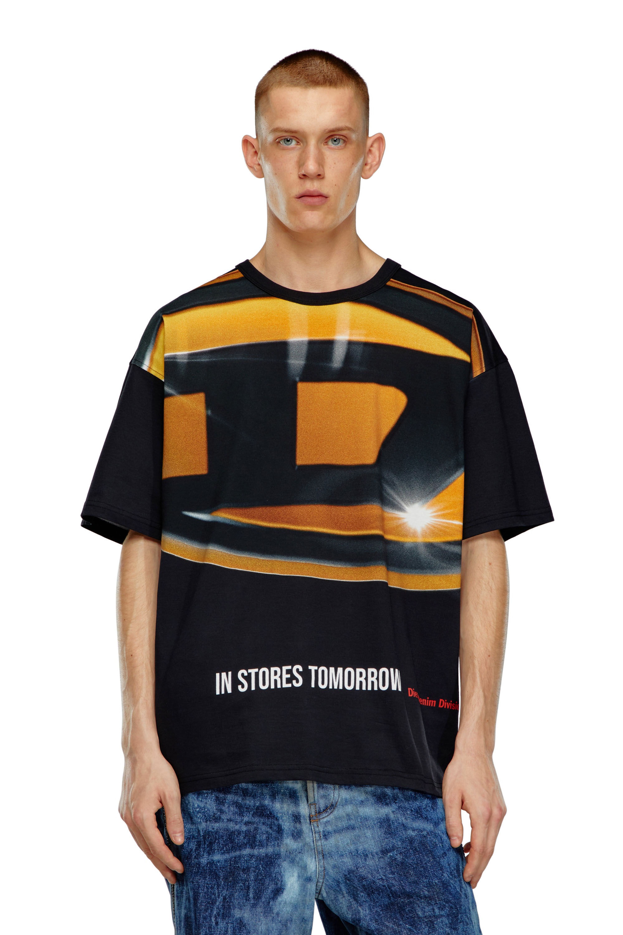 Diesel - T-BOXT-P1, Homme T-shirt avec imprimé affiche Oval D in Noir - Image 1