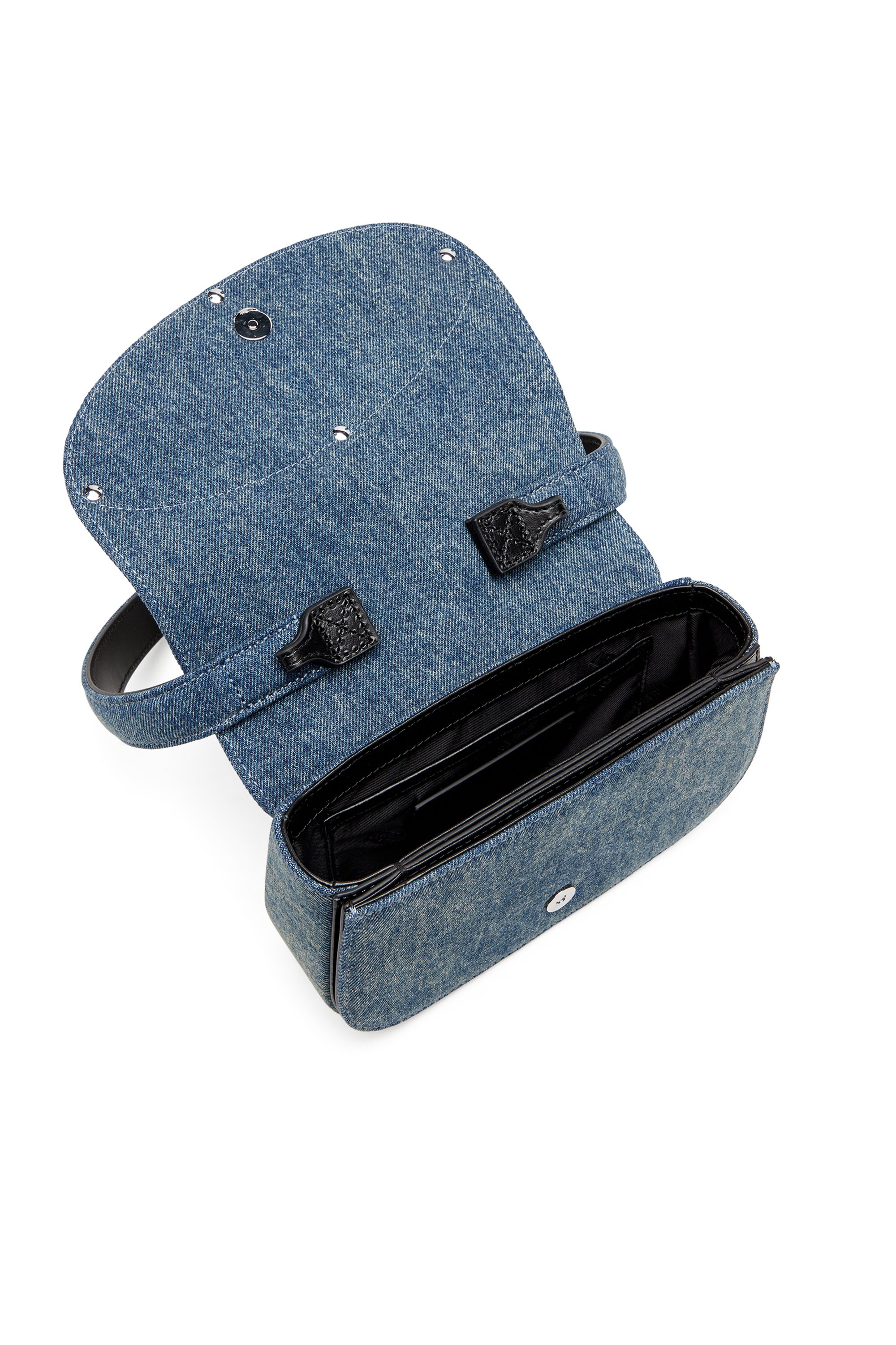 Diesel - 1DR, Sac épaule iconique en denim solarisé Femme in Bleu - 4