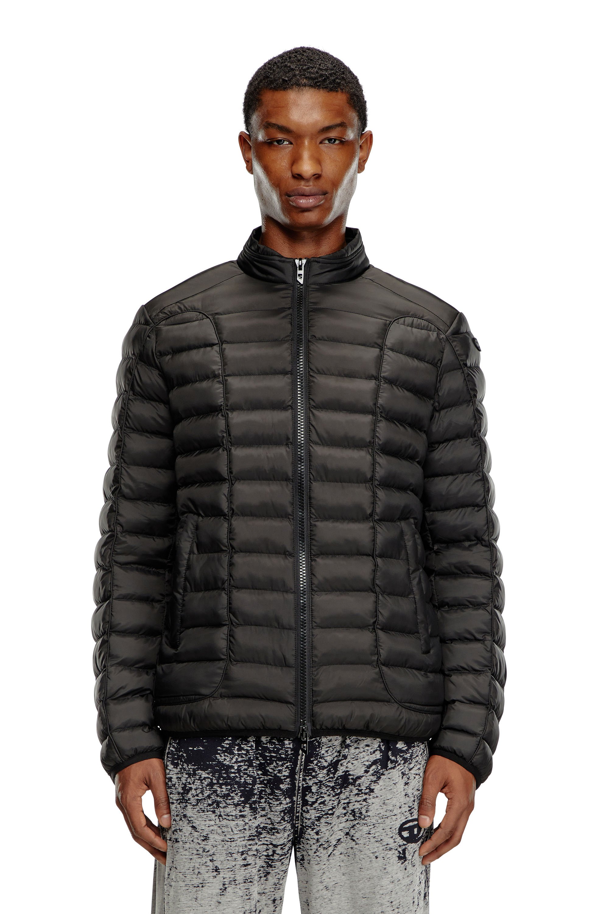 Diesel - W-PILOT, Male Puffer jacket in light nylon in Black - Image 6