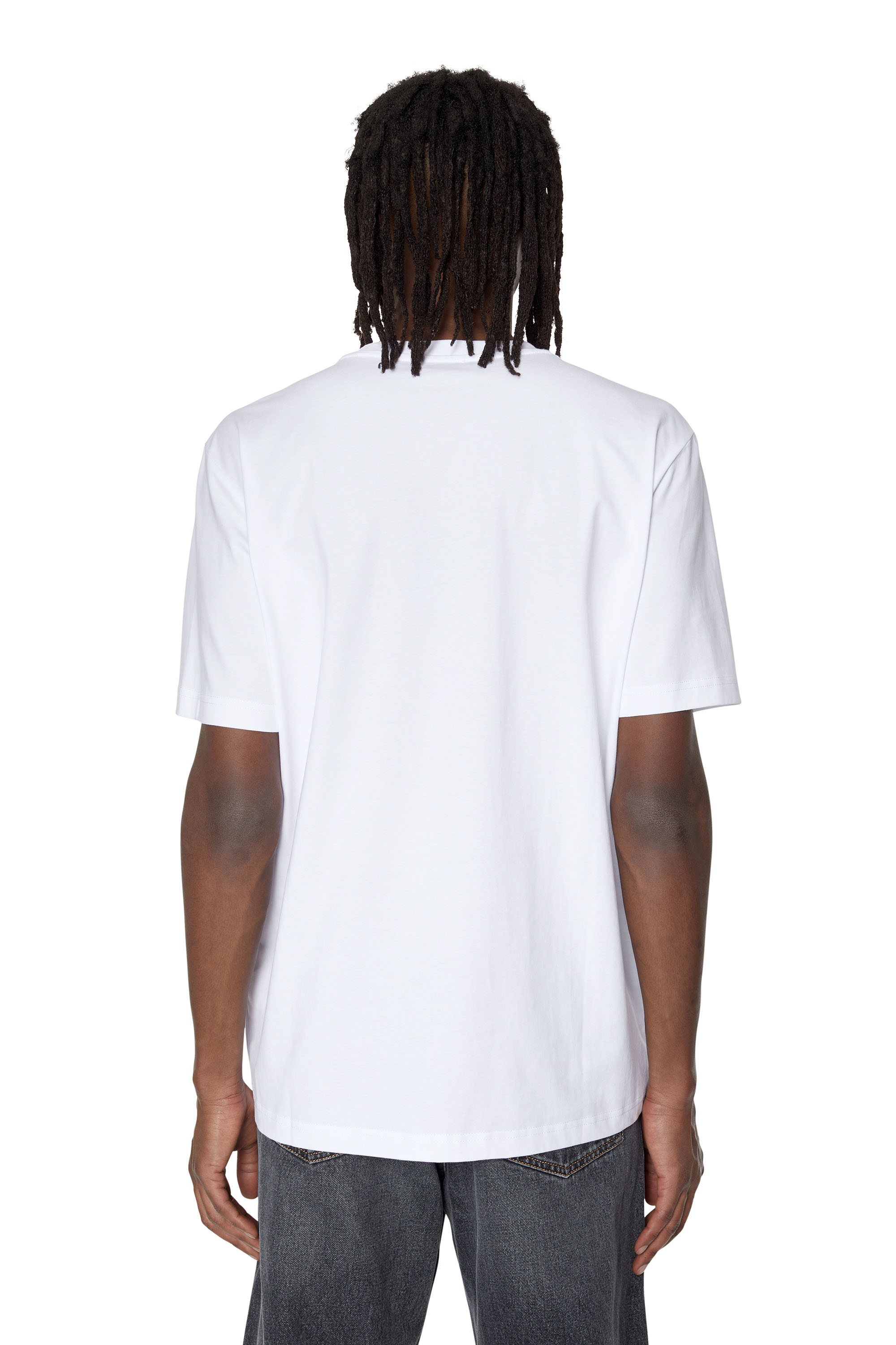 Diesel - T-JUST-MICRODIV, Homme T-shirt avec logo micro-brodé in Blanc - Image 2
