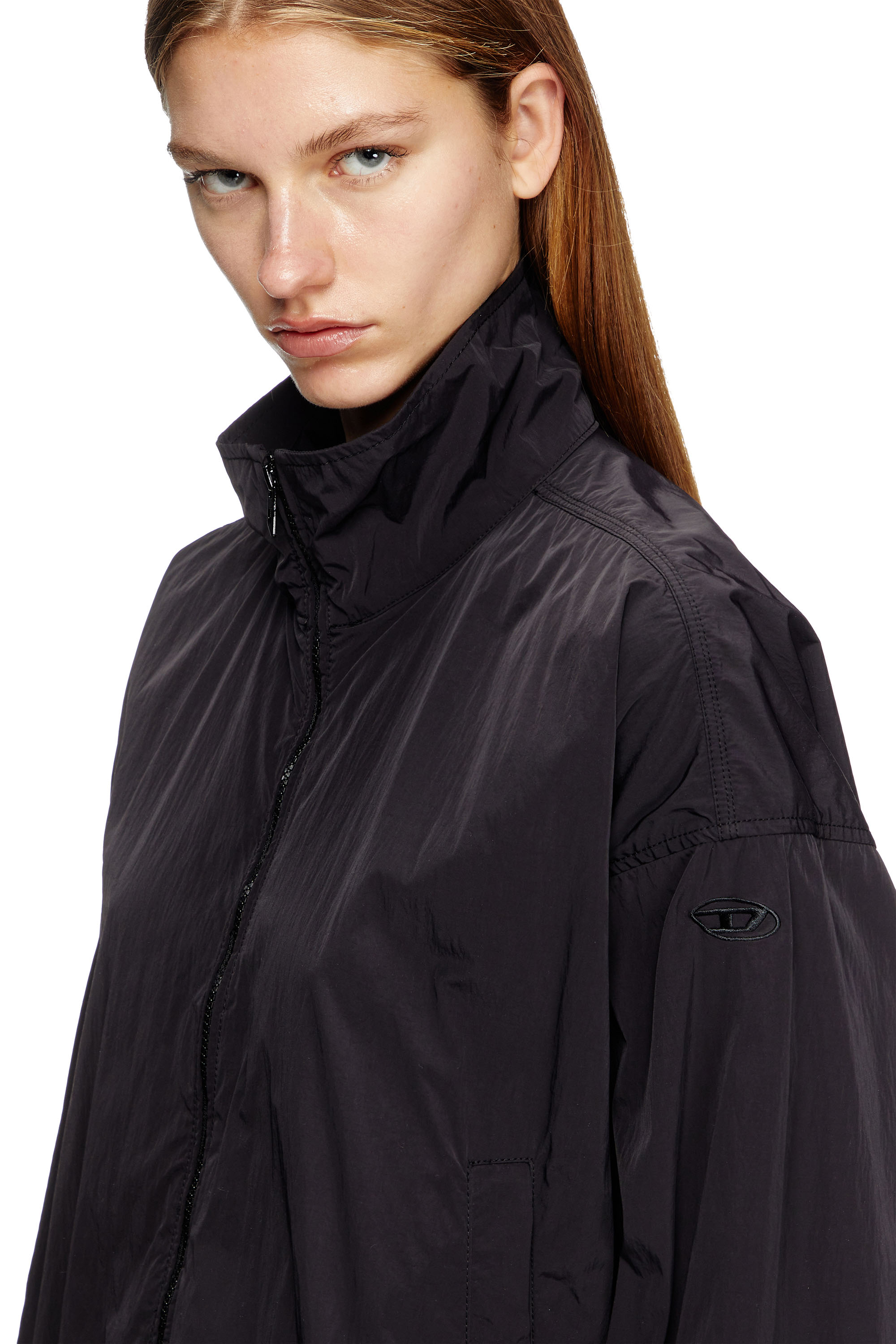 Diesel - G-LEAM, Windbreaker in compact nylon Femme in Noir - 4