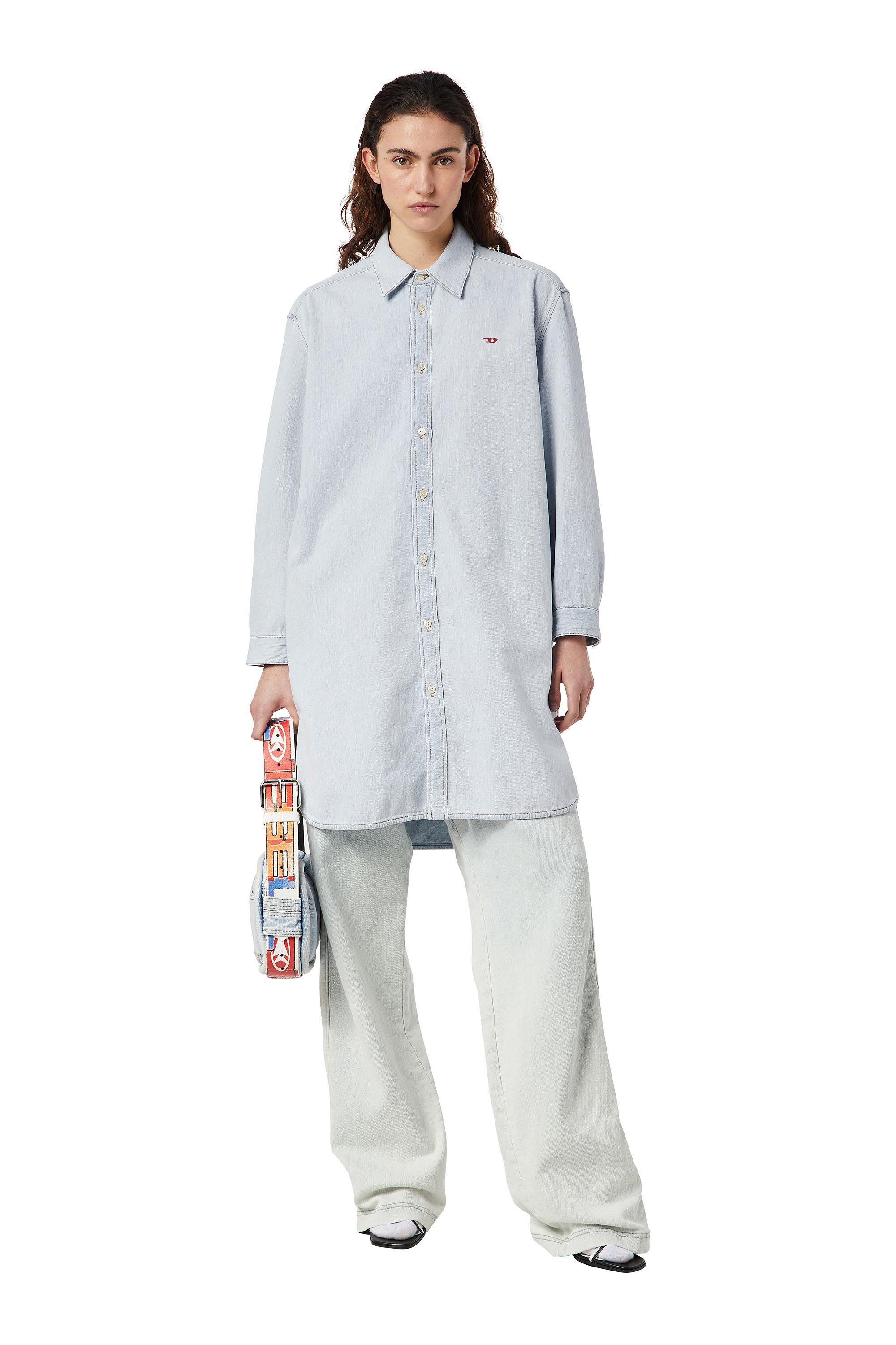 Diesel - DE-BLEX SHIRT DRESS, Light Blue - Image 1