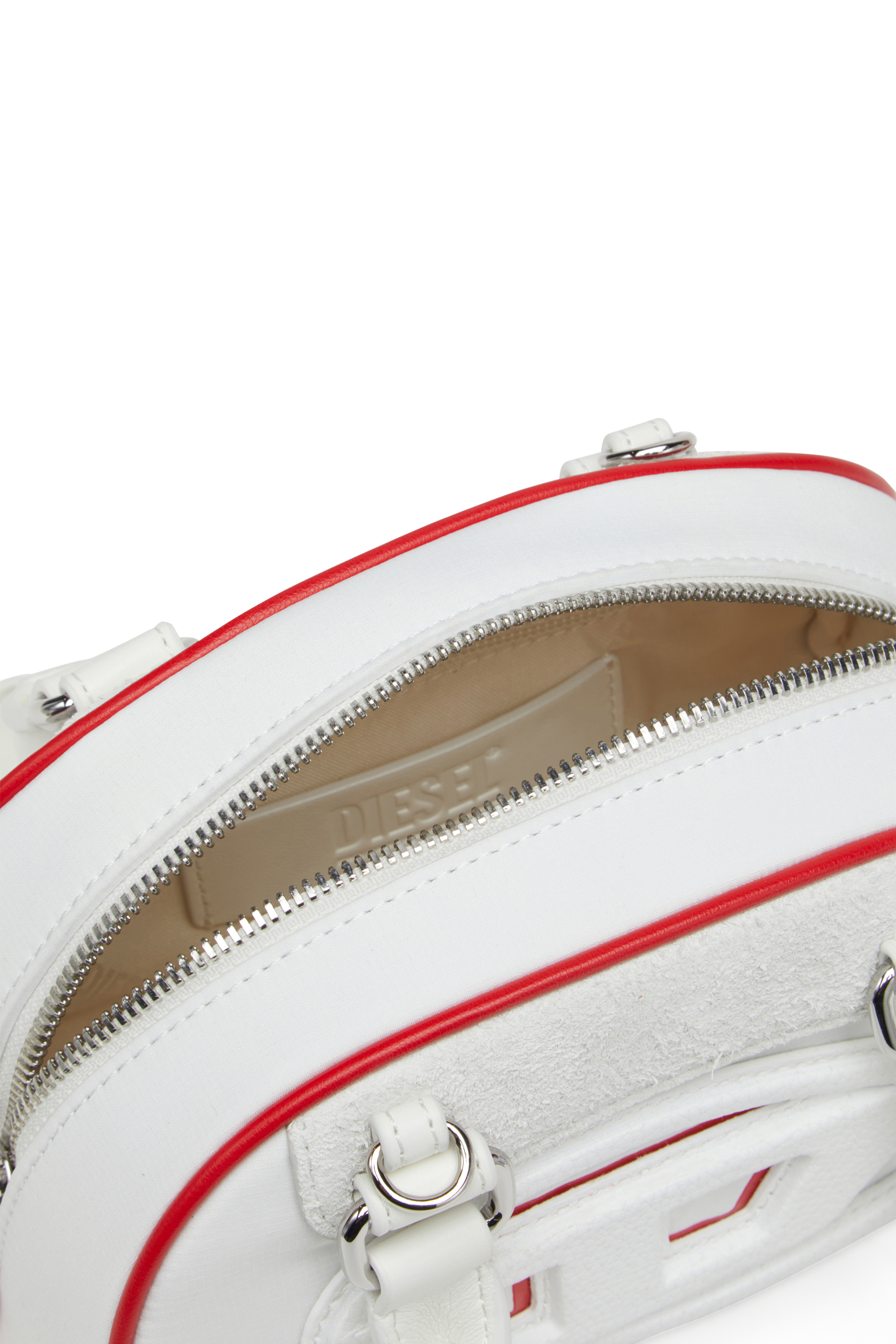 Diesel - 1DR DOME CROSSBODY, Female's 1DR Dome-Colour-block mini bowling bag in White - 4