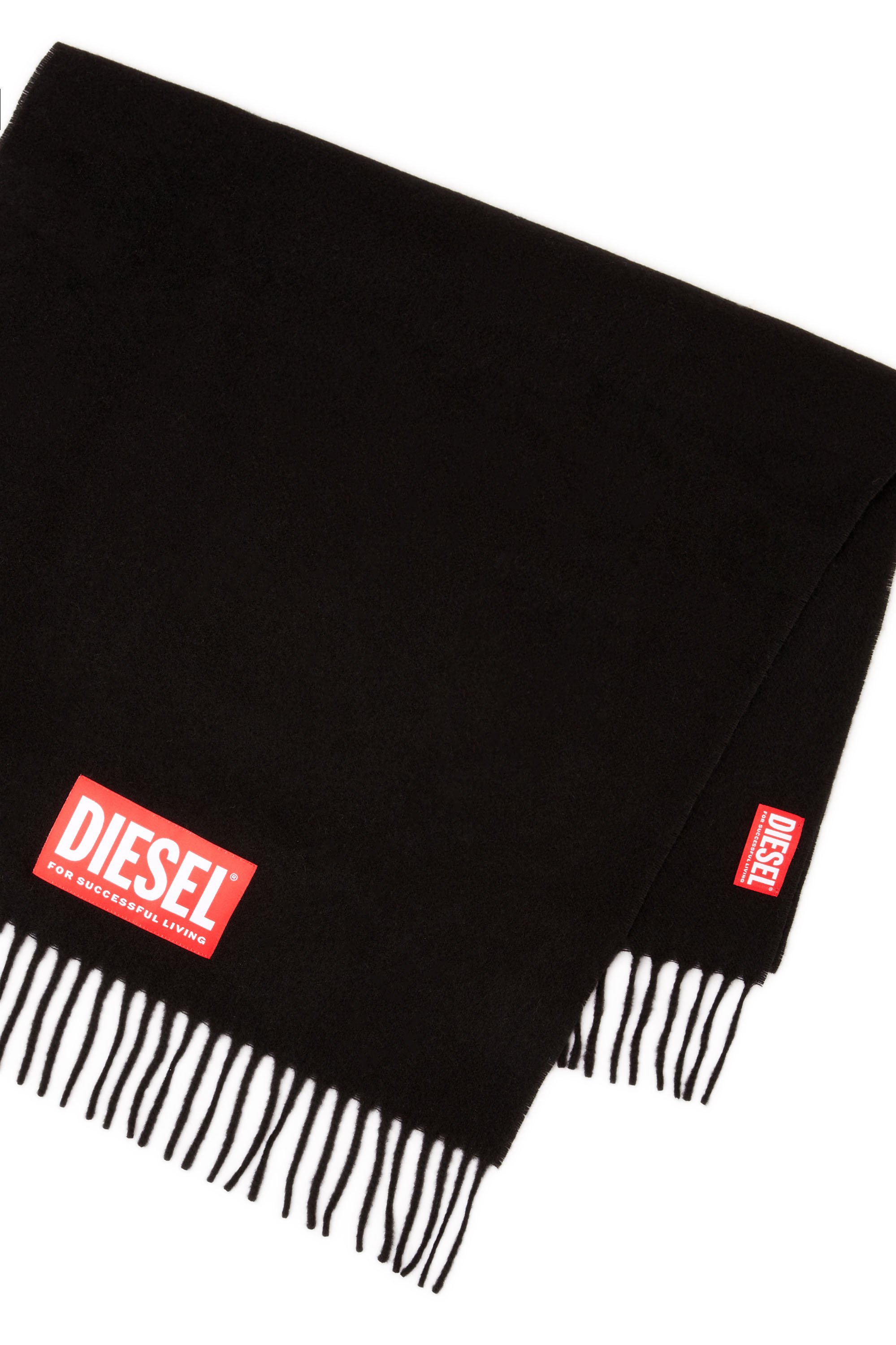 Diesel - S-IMON, Male's Wool blend scarf in Black - 3