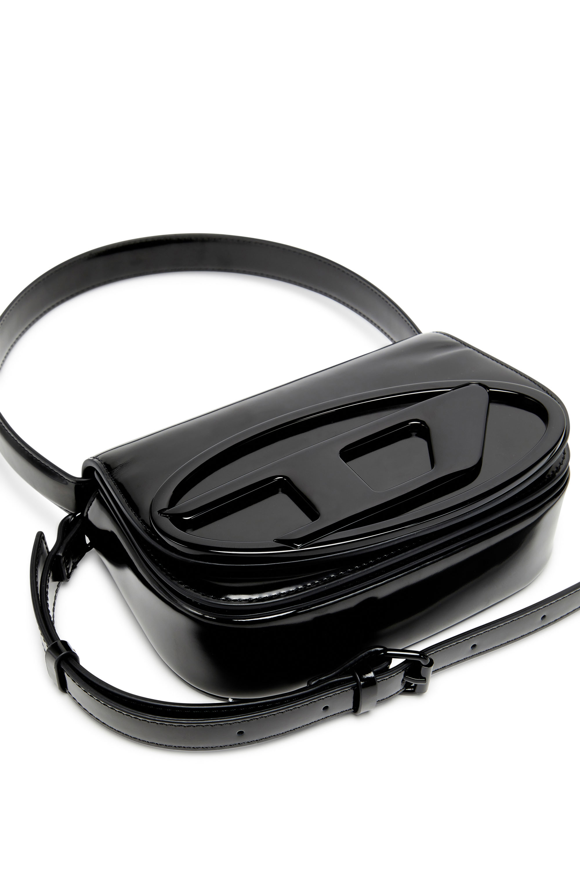 Diesel - 1DR, 1DR-Sac iconique à bandoulière en cuir effet miroir Femme in Noir - 6