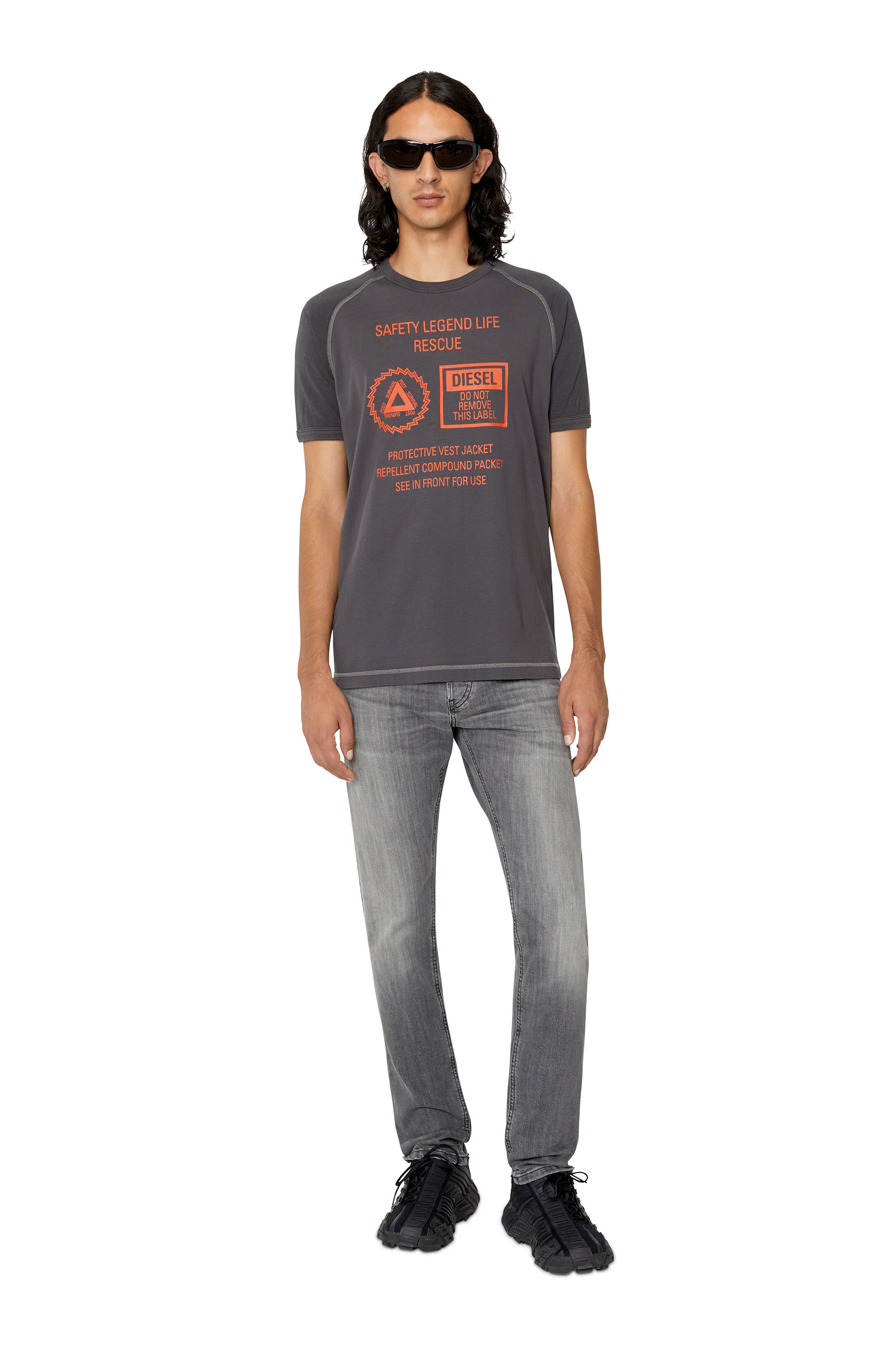 Diesel - D-Luster 0BJAX Slim Jeans, Black/Dark Grey - Image 5