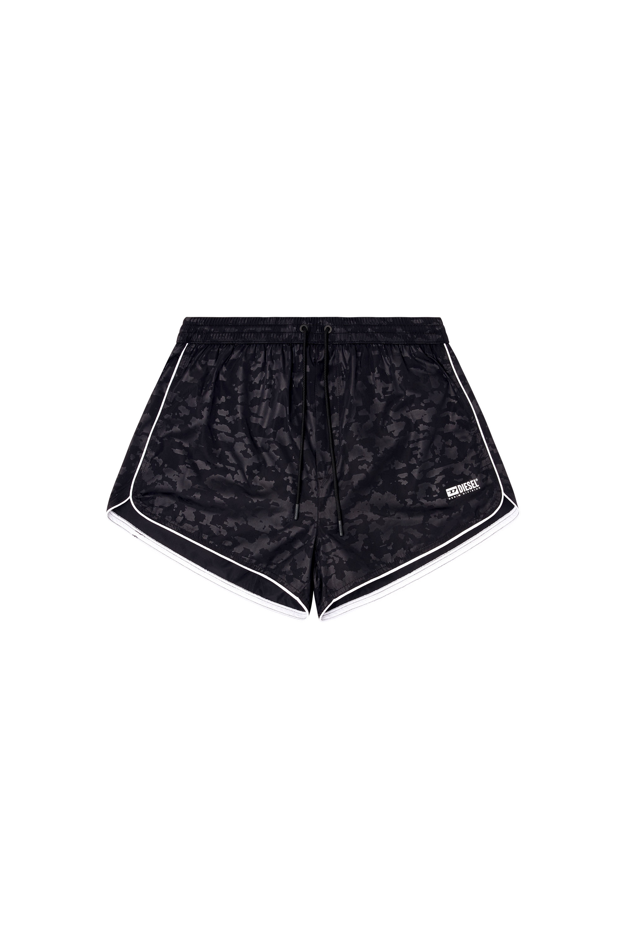 Diesel - OLIVER-30-D-BOX, Male's Swim shorts with pixelated camo motif in Black - 4