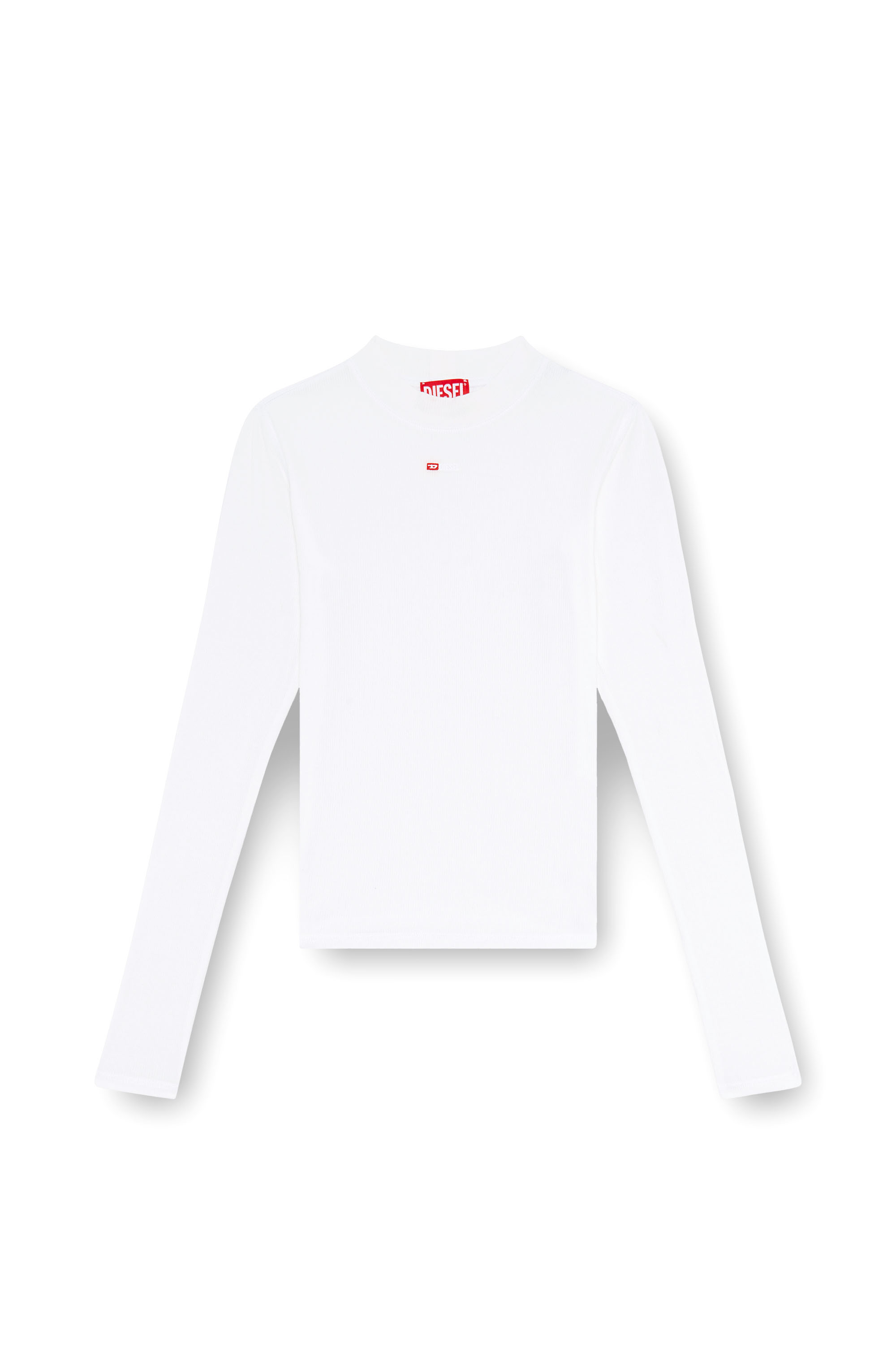 Diesel - T-MOKKY-LS-MICRODIV, Female's Ribbed top with mock neck in White - 4