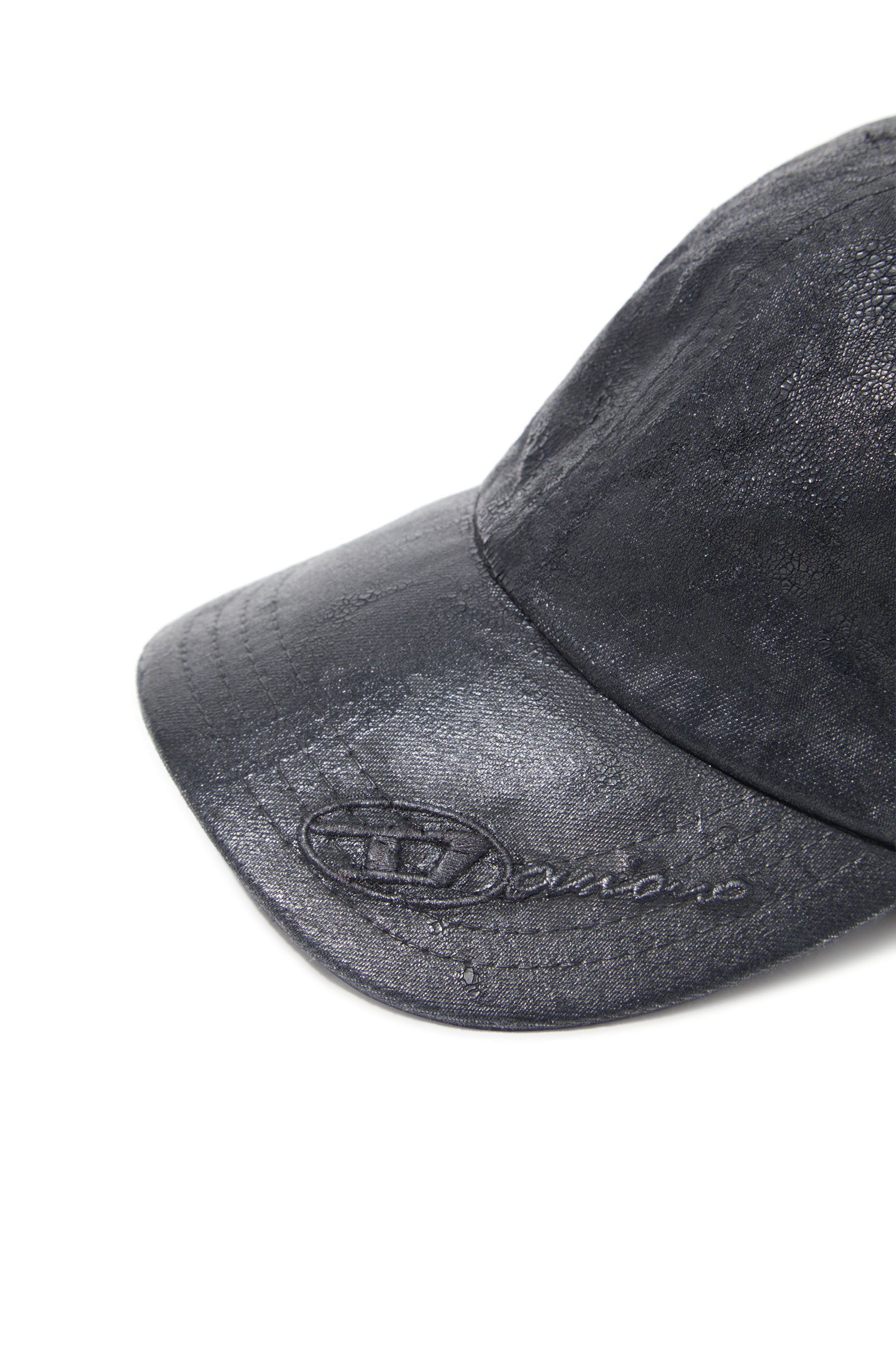 Diesel - C-CAP-CTD-DD, Casquette de baseball en denim enduit Mixte in Noir - 3